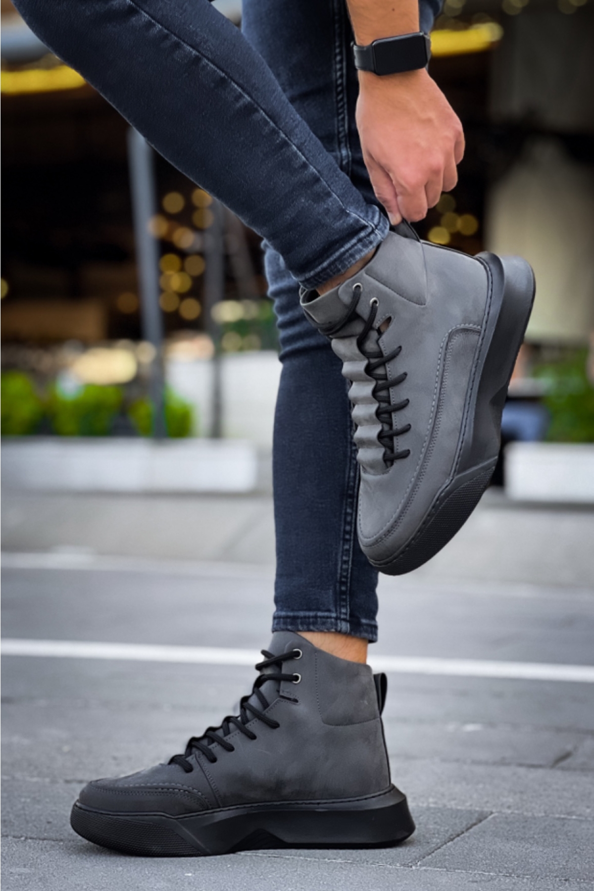 Bağcıklı Erkek Spor Bot BEYAZ (BEYAZ TABAN) - Görsel 5