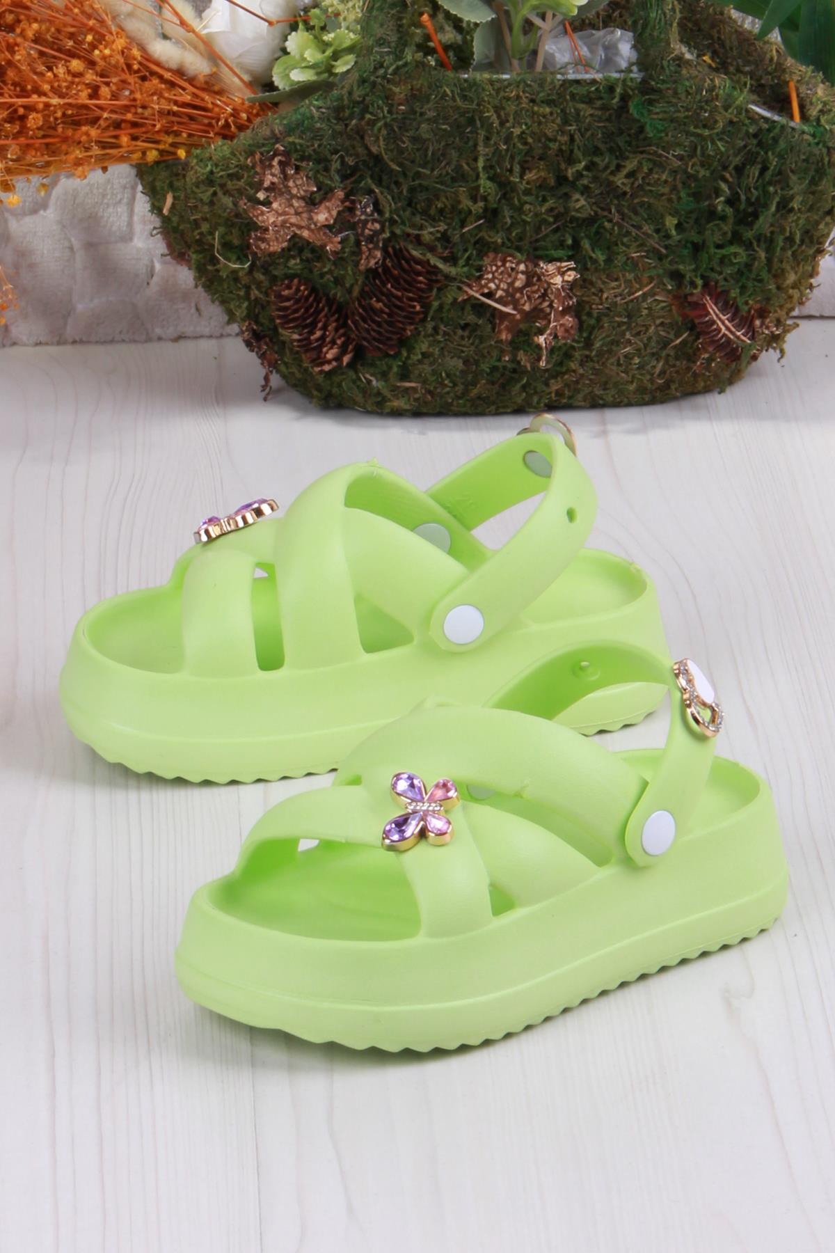 Clx 6980 Plaj Deniz Havuz Terliği Hafif Rahat Esnek Kız Çocuk Terlik - Görsel 4