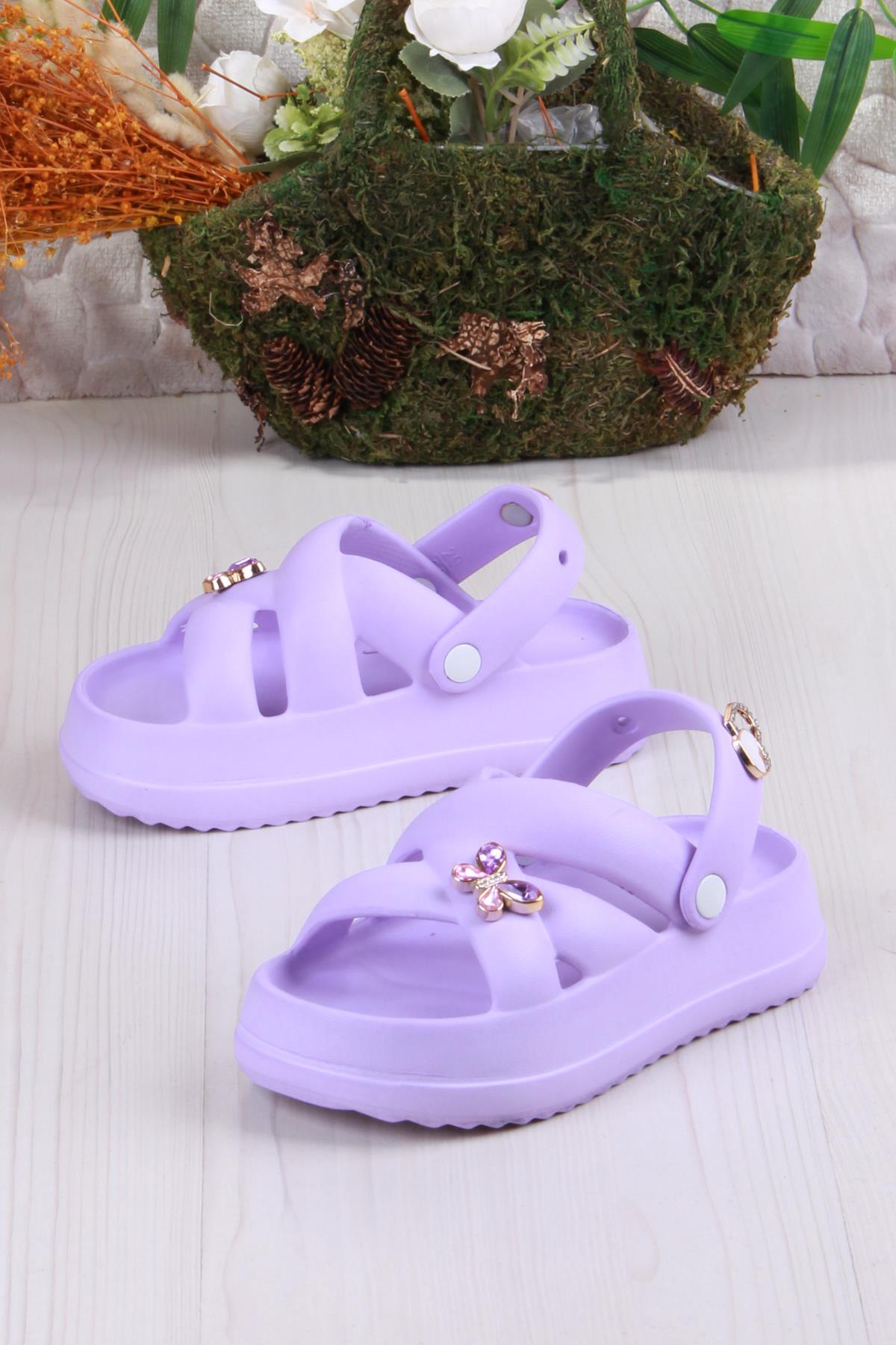 Clx 6980 Plaj Deniz Havuz Terliği Hafif Rahat Esnek Kız Çocuk Terlik - Görsel 4