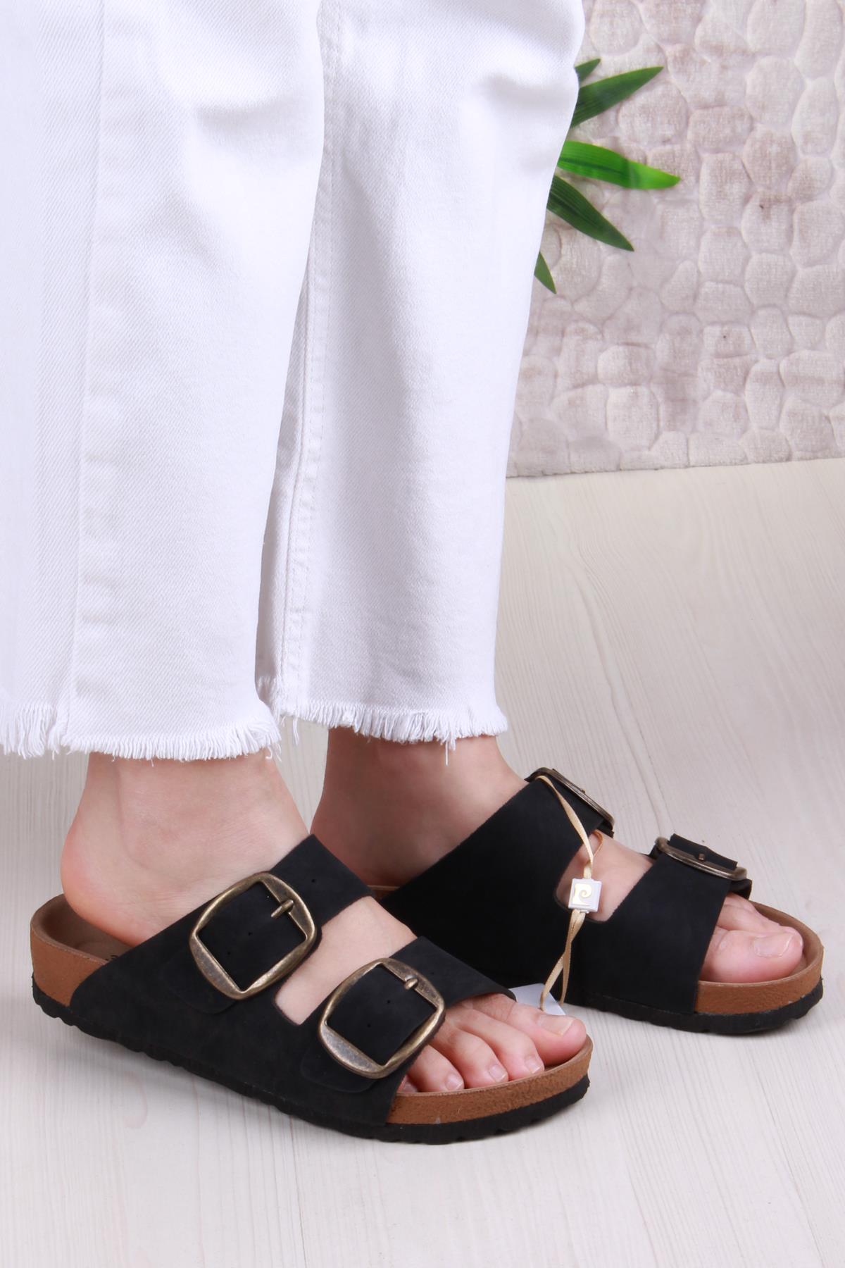 7551 Anatomik Rahat Orijinal Ürün Çift Tokalı Kadın Terlik - Görsel 3