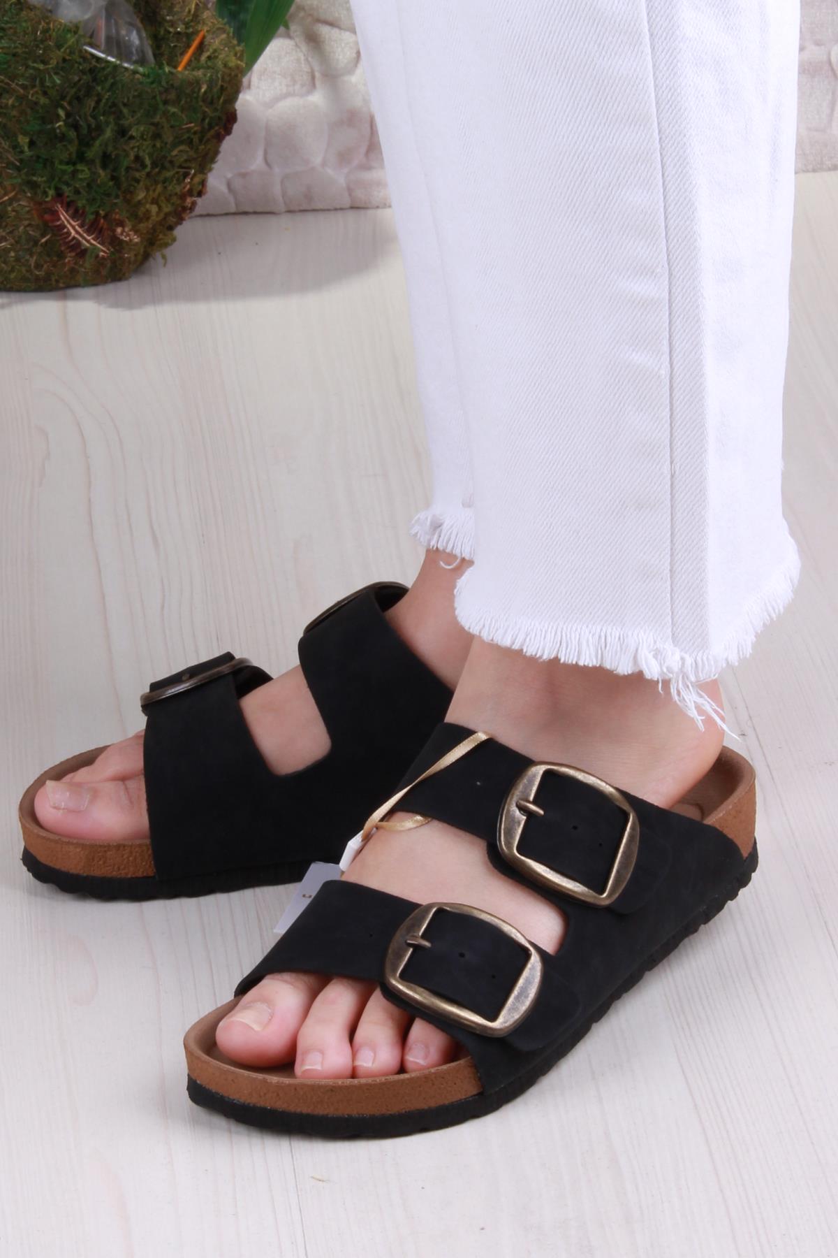 7551 Anatomik Rahat Orijinal Ürün Çift Tokalı Kadın Terlik - Görsel 4