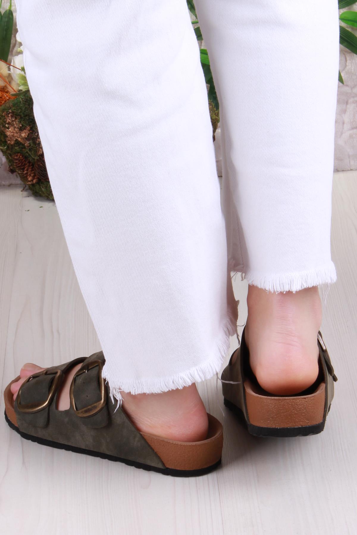 7551 Anatomik Rahat Orijinal Ürün Çift Tokalı Kadın Terlik - Görsel 5