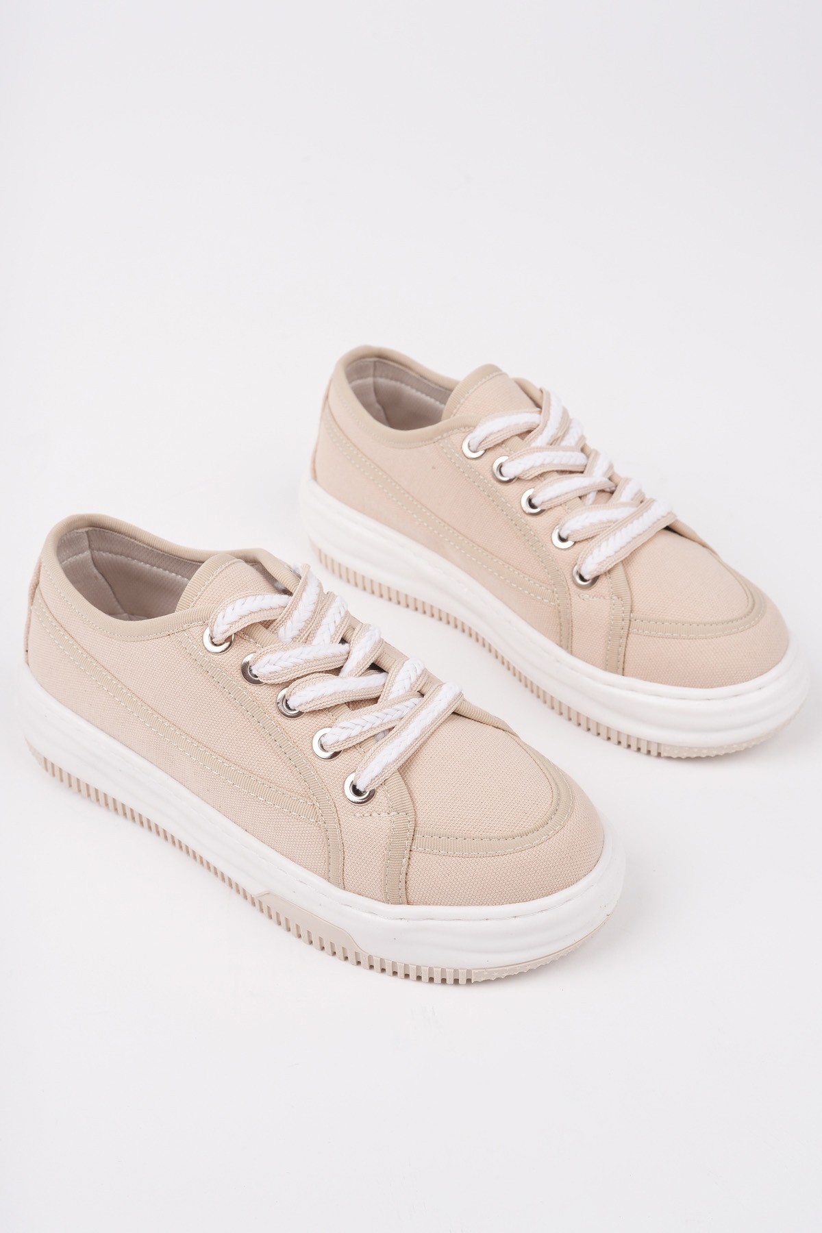 CARİNA Kalın Taban Bağcıklı Kadın Günlük Sneaker Spor Ayakkabı - Görsel 3