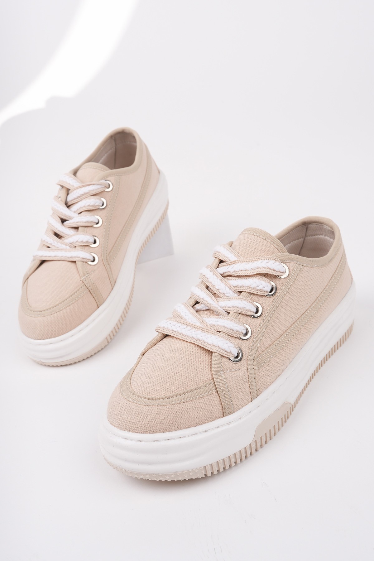 CARİNA Kalın Taban Bağcıklı Kadın Günlük Sneaker Spor Ayakkabı - Görsel 6