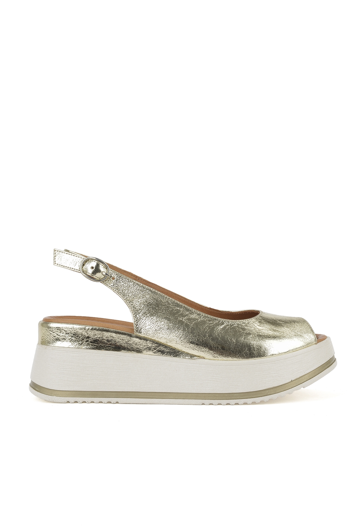 Kadın Hakiki Deri Topuklu Sandalet 151992Z50000 Altın - Görsel 2