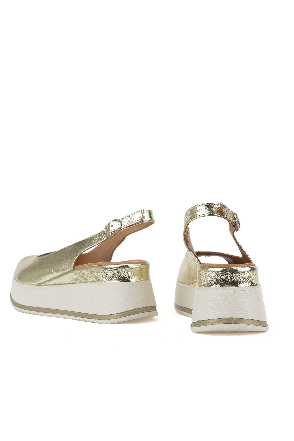 Kadın Hakiki Deri Topuklu Sandalet 151992Z50000 Altın - Görsel 4