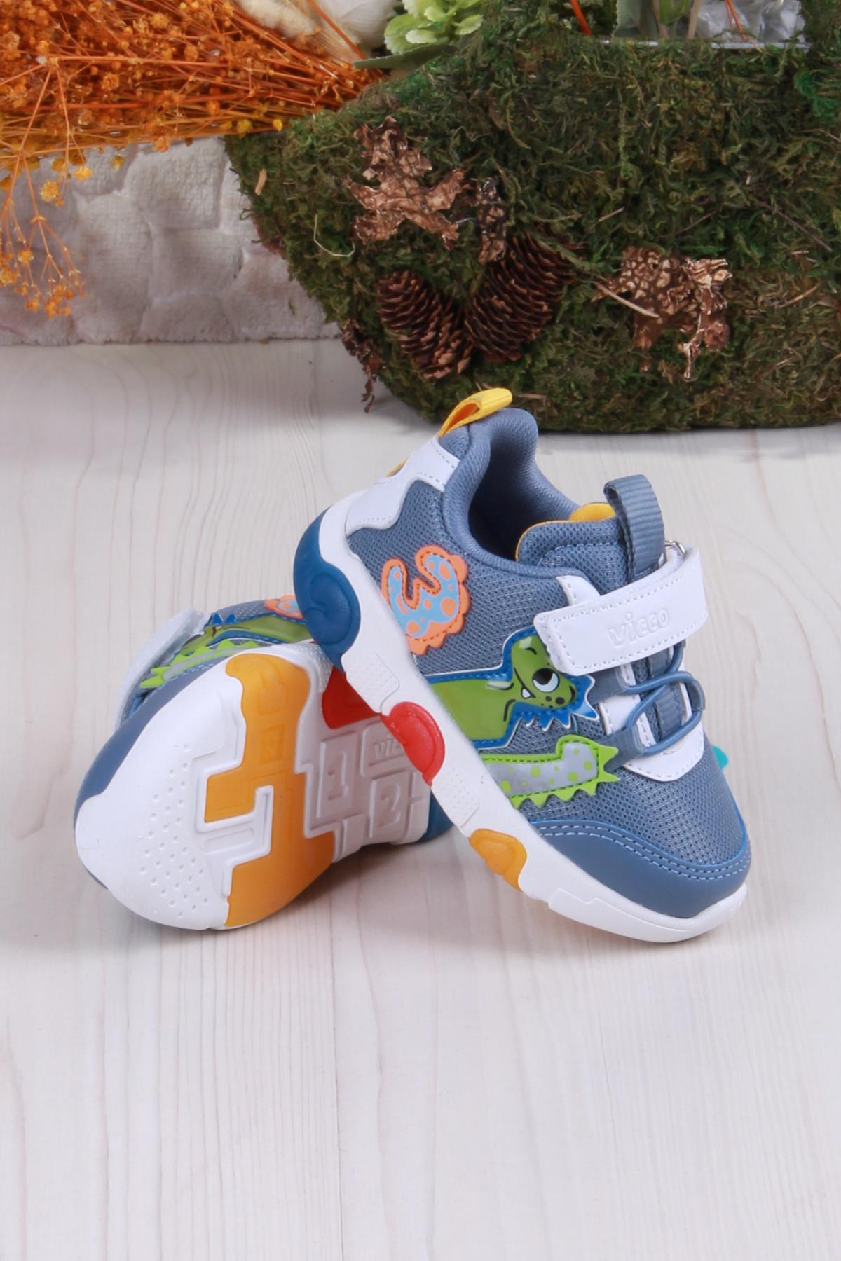 346.P25Y.160 Kot Number Işıklı Erkek Çocuk Ayakkabı - Görsel 6