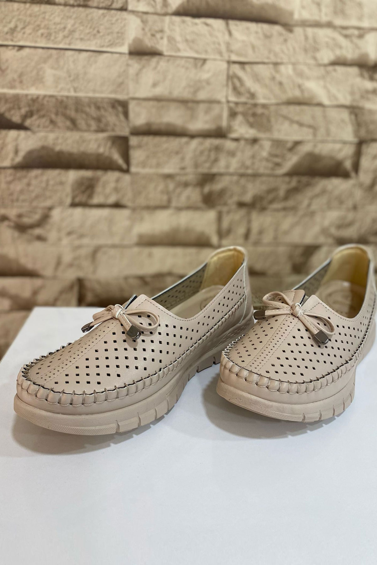 Kadın Anne 4 Nokta Ortopedik Terletmez Kaymaz Anatomik Taban Ayakkabı Günlük Kadın Casual Babet 1021-111-0008 - Görsel 3