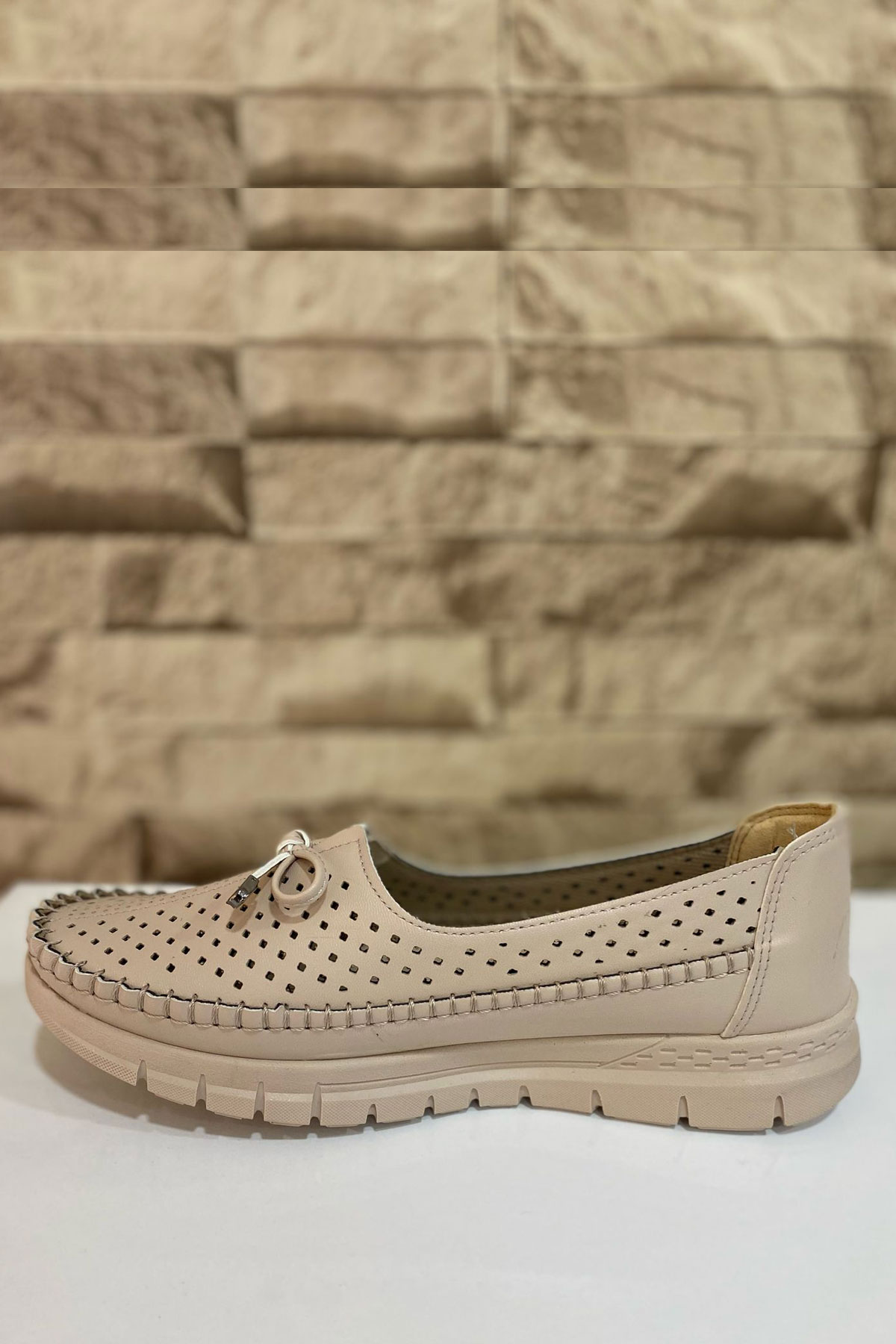 Kadın Anne 4 Nokta Ortopedik Terletmez Kaymaz Anatomik Taban Ayakkabı Günlük Kadın Casual Babet 1021-111-0008 - Görsel 4