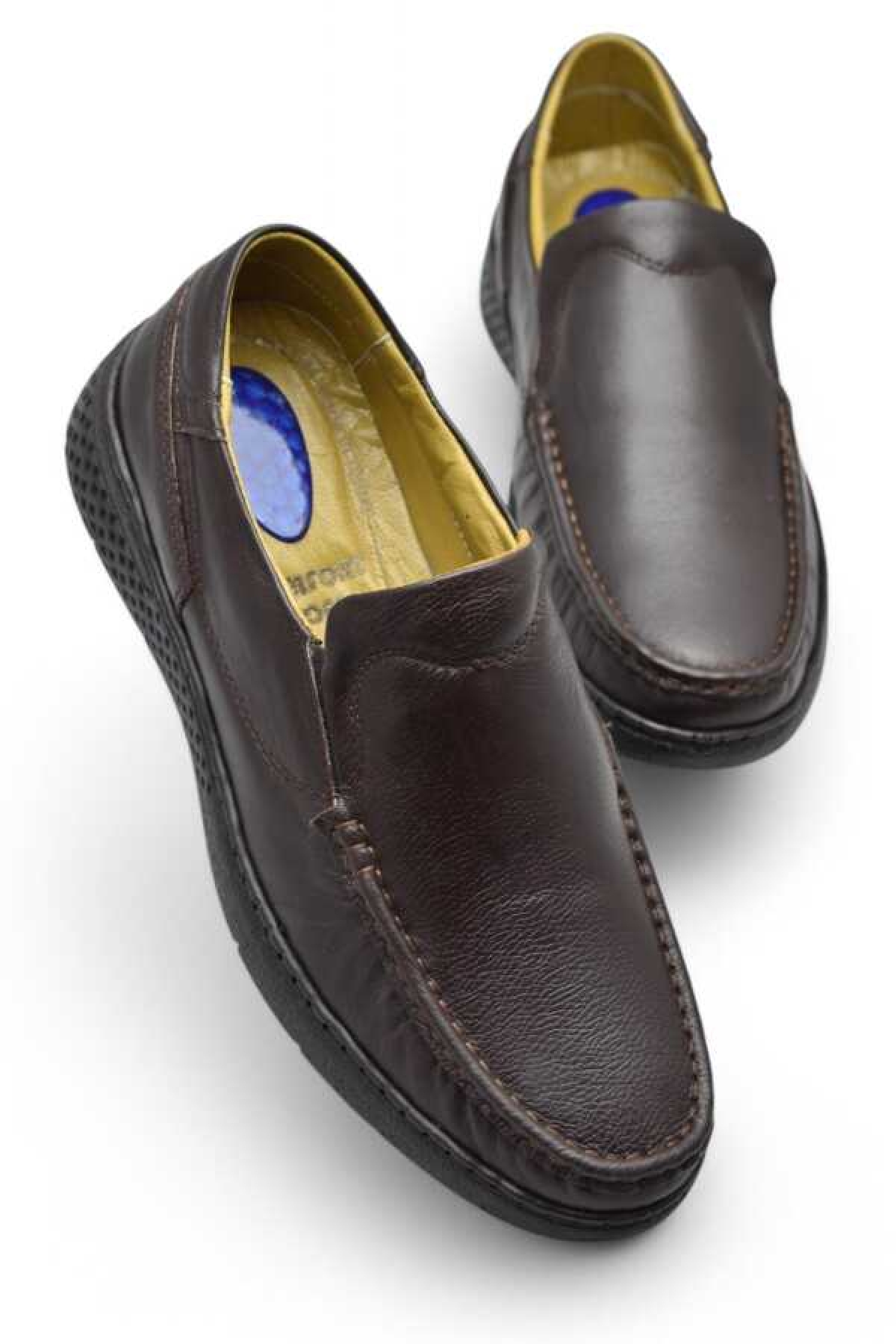 9575 Ortopedik Taban Siyah Hakiki Deri Erkek Ayakkabı Yazlık Mevsimlik - Görsel 2