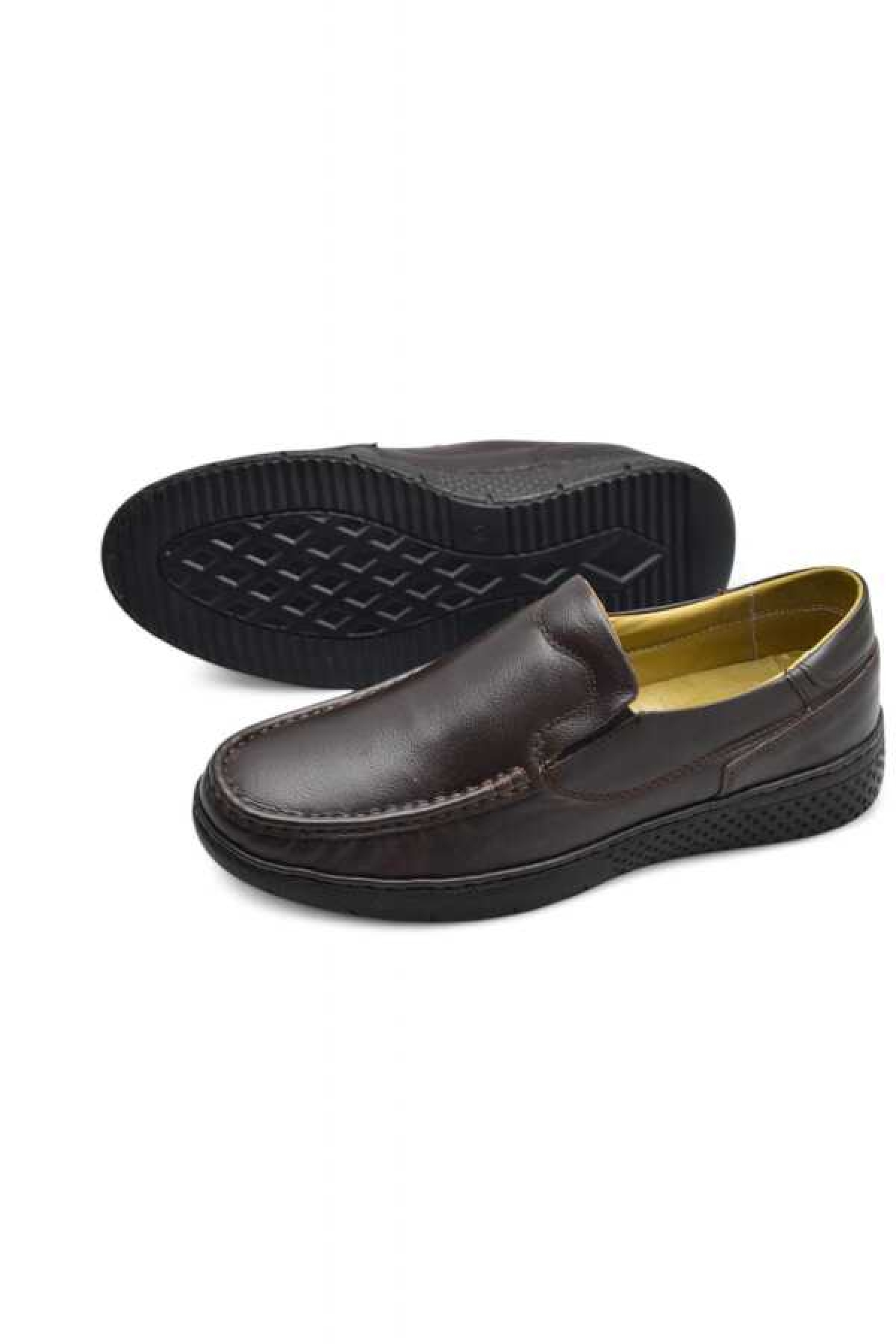 9575 Ortopedik Taban Siyah Hakiki Deri Erkek Ayakkabı Yazlık Mevsimlik - Görsel 4