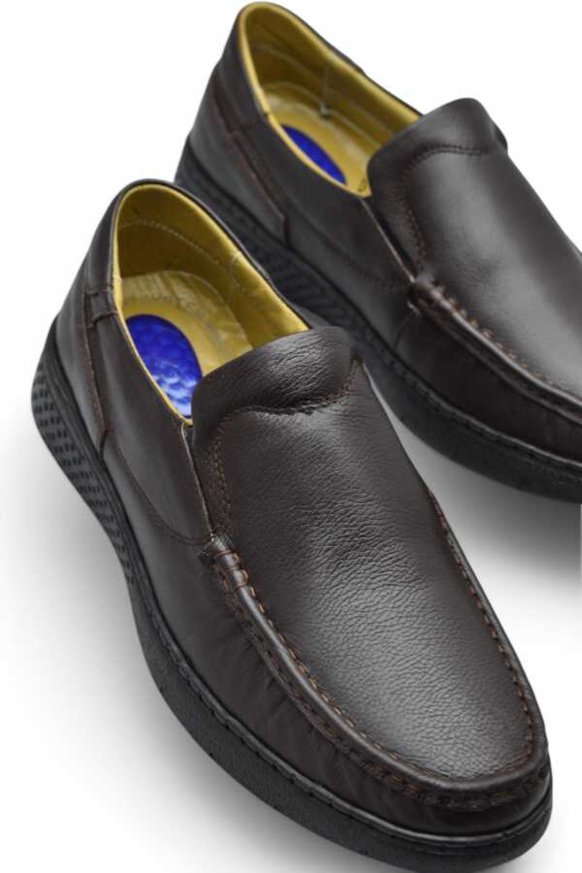 9575 Ortopedik Taban Siyah Hakiki Deri Erkek Ayakkabı Yazlık Mevsimlik - Görsel 6