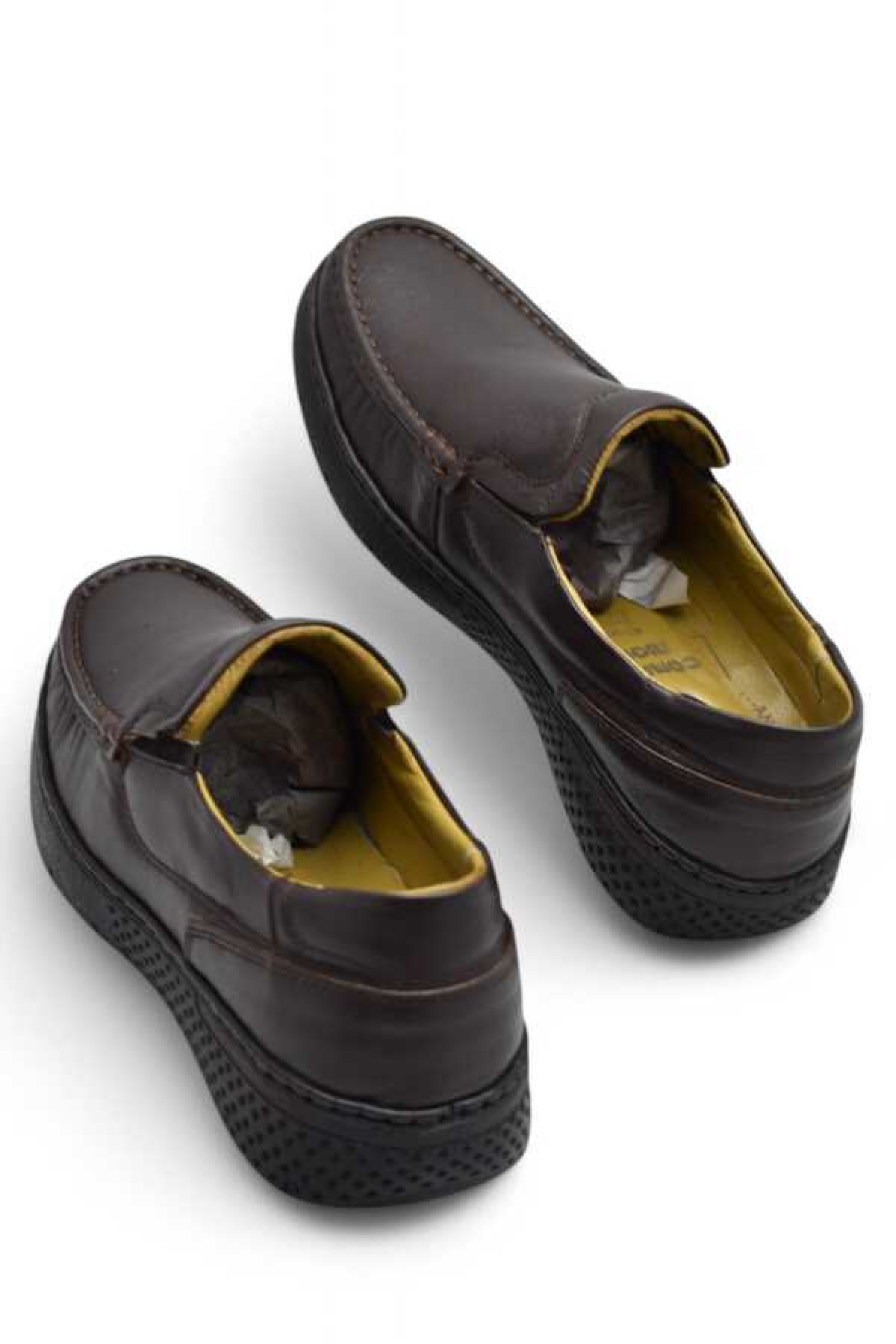 9575 Ortopedik Taban Siyah Hakiki Deri Erkek Ayakkabı Yazlık Mevsimlik - Görsel 7