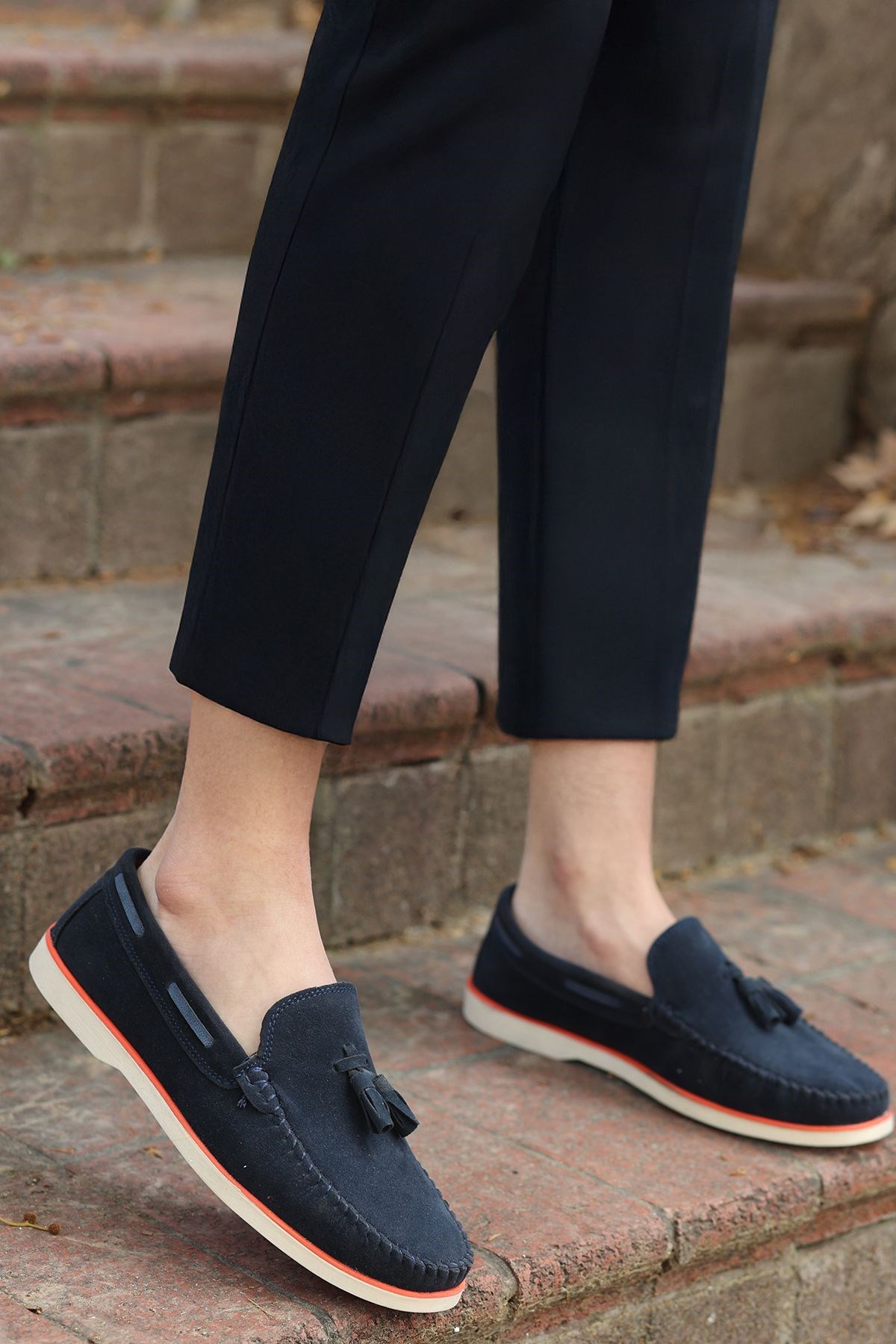 Roger Lacivert Süet Garantili Erkek Günlük Klasik Casual Rahat Ortopedik Ayakkabı ROGER-9168 - Görsel 2