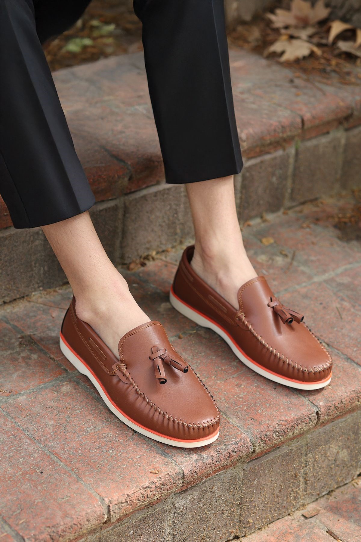 RogerTaba Cilt Garantili Erkek Günlük Klasik Casual Rahat Ortopedik Ayakkabı ROGER-9168 - Görsel 4