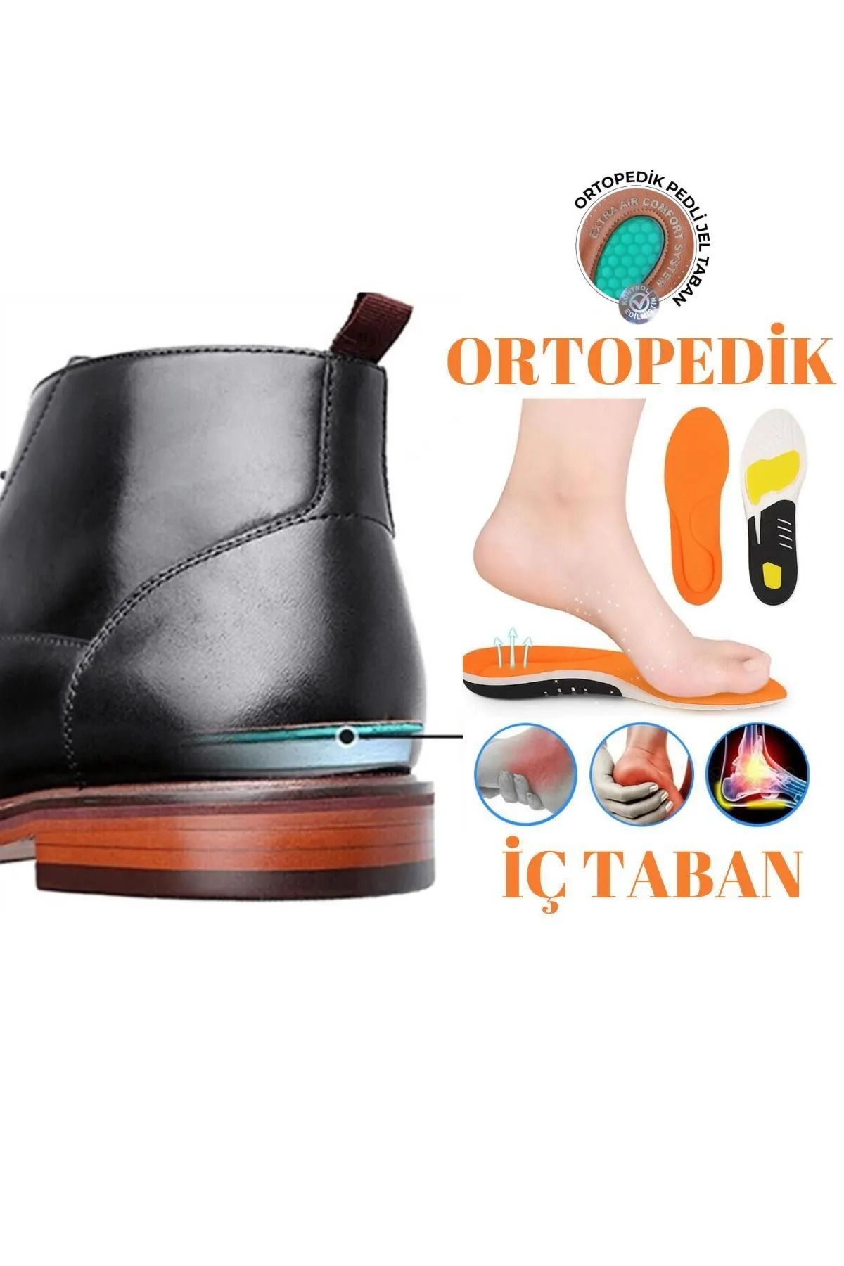 RogerTaba Cilt Garantili Erkek Günlük Klasik Casual Rahat Ortopedik Ayakkabı ROGER-9168 - Görsel 5