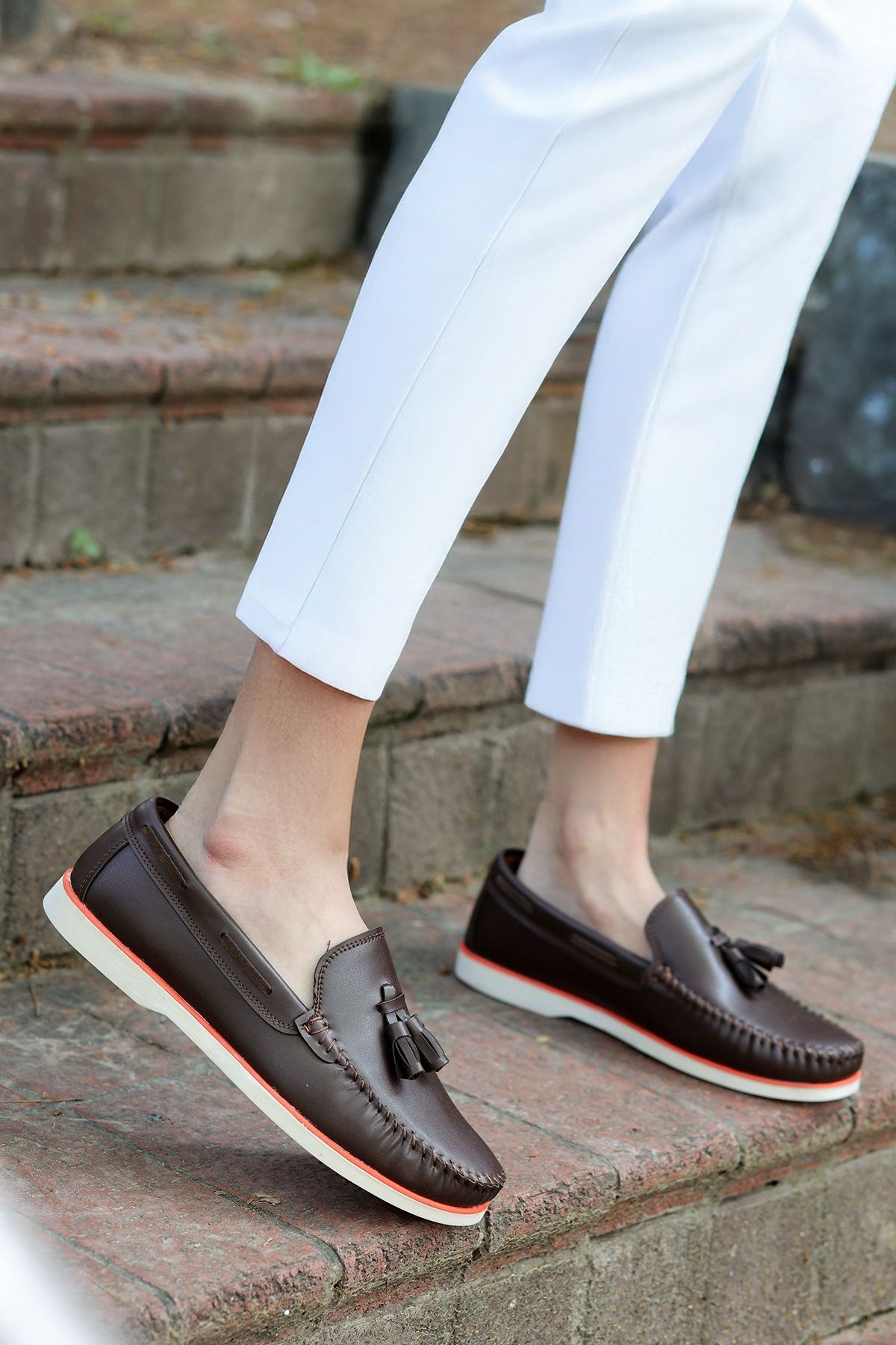 Roger Kahverengi Cilt Garantili Erkek Günlük Klasik Casual Rahat Ortopedik Ayakkabı ROGER-9168 - Görsel 2