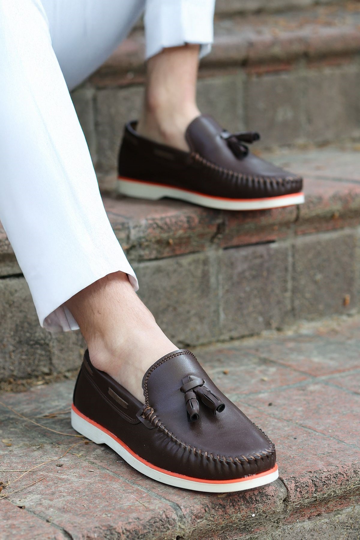 Roger Kahverengi Cilt Garantili Erkek Günlük Klasik Casual Rahat Ortopedik Ayakkabı ROGER-9168 - Görsel 3