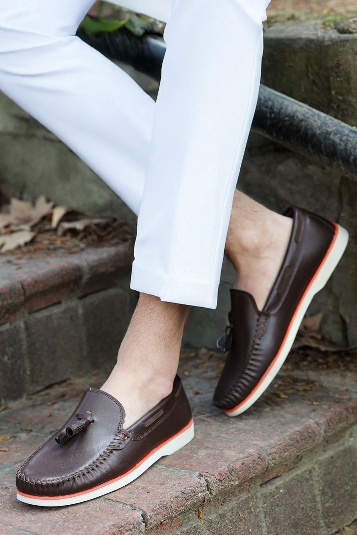 Roger Kahverengi Cilt Garantili Erkek Günlük Klasik Casual Rahat Ortopedik Ayakkabı ROGER-9168 - Görsel 4