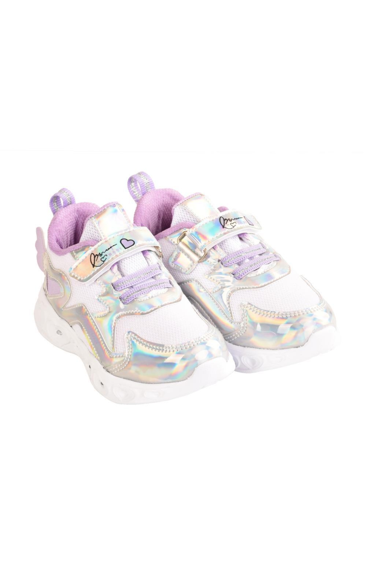 Kız Çocuk Pembe Gümüş Işıklı Hafif Spor Ayakkabı - Görsel 4