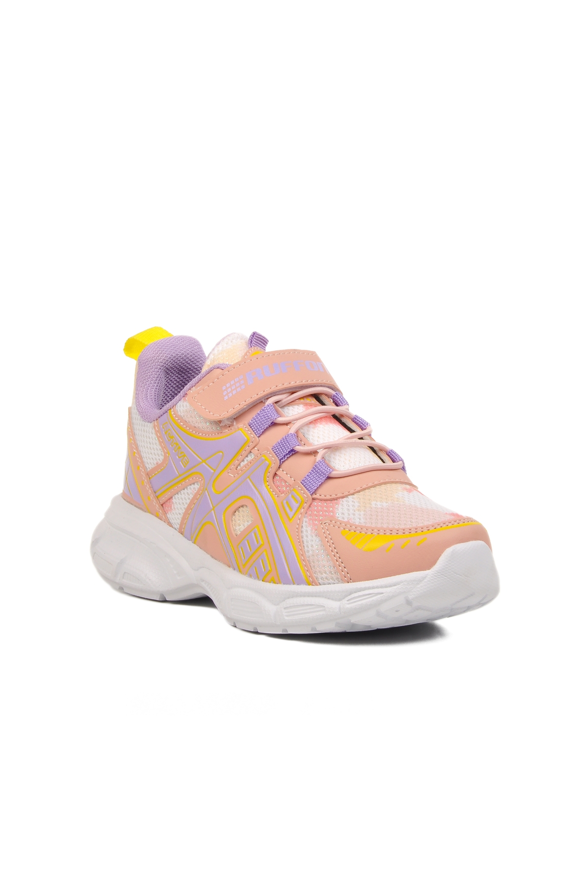 Pudra Lila Cırtlı Fileli Hafif Kız Çocuk Spor Ayakkabı Ruffon F - Görsel 4