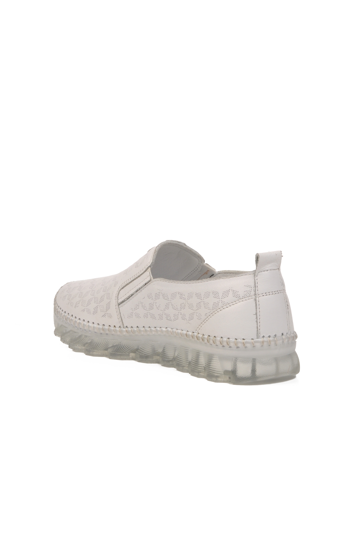 Beyaz Hakiki Deri Kadın Casual Ayakkabı 0002 Z - Görsel 5