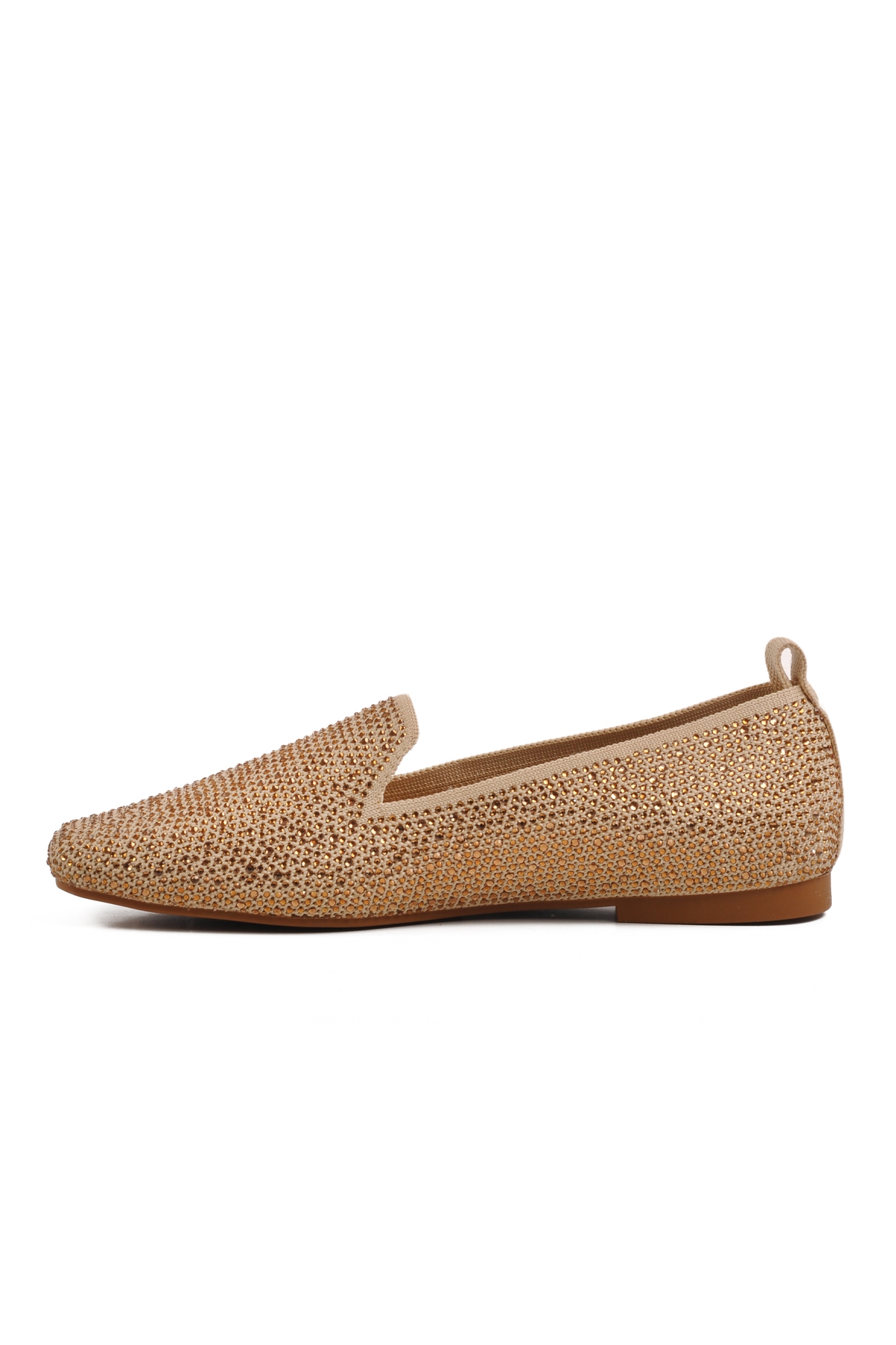 Bej Hafif Taş İşlemeli Kadın Babet 277146 Z - Görsel 3