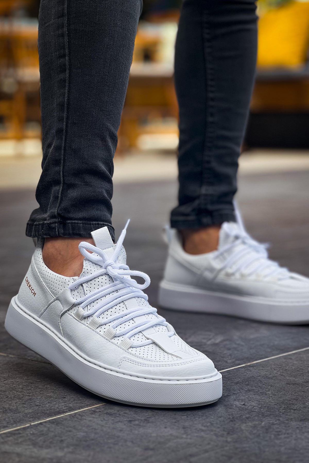 Bağcık Detaylı Erkek Günlük Ayakkabı Beyaz - Görsel 2