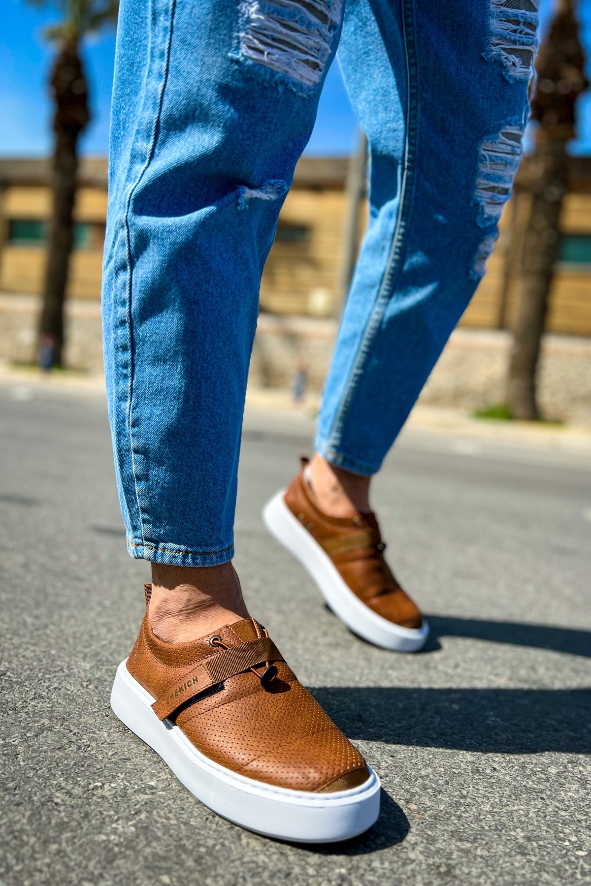 Cırtlı Lastikli Erkek Günlük Ayakkabı Taba - Görsel 3