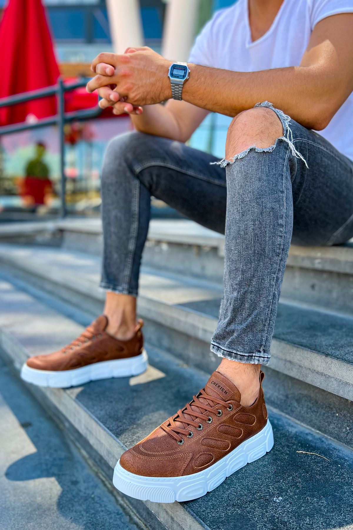 Bağcıklı Erkek Günlük Ayakkabı Taba - Görsel 3