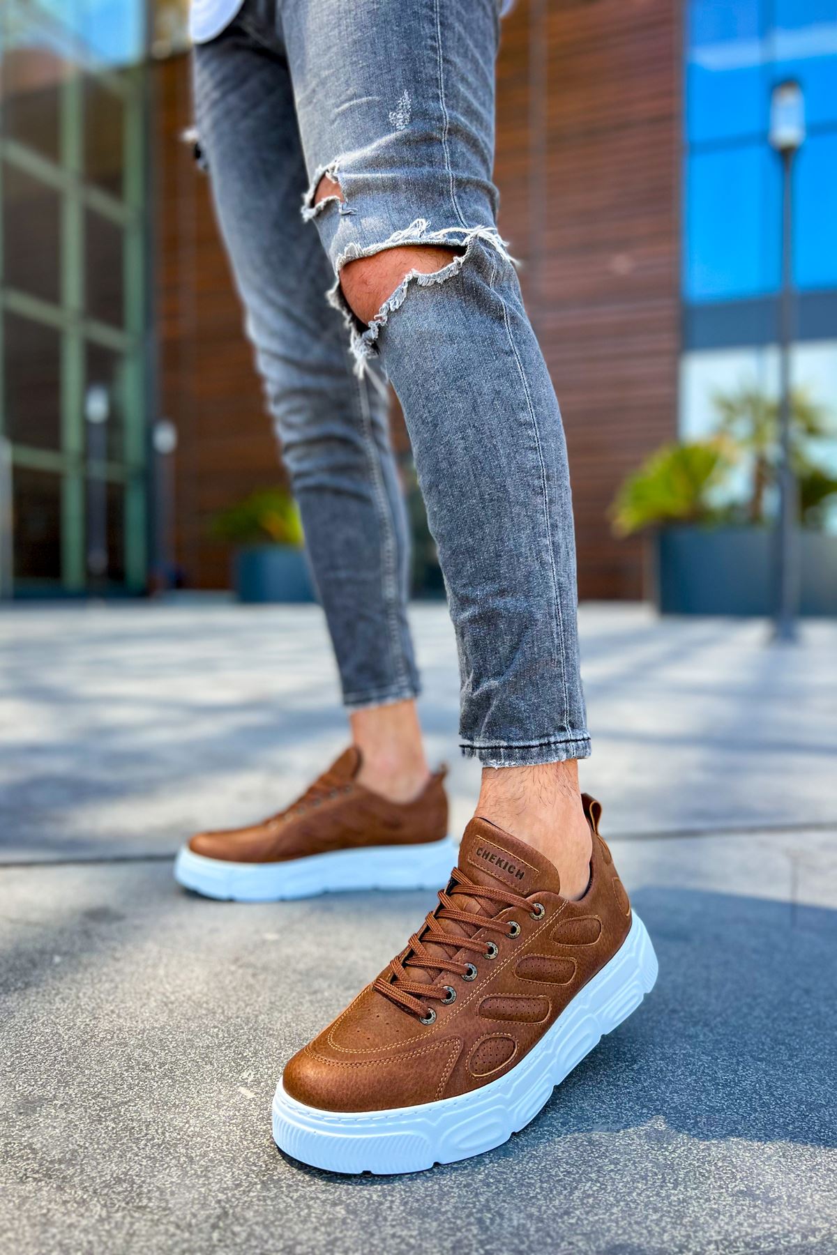 Bağcıklı Erkek Günlük Ayakkabı Taba - Görsel 4