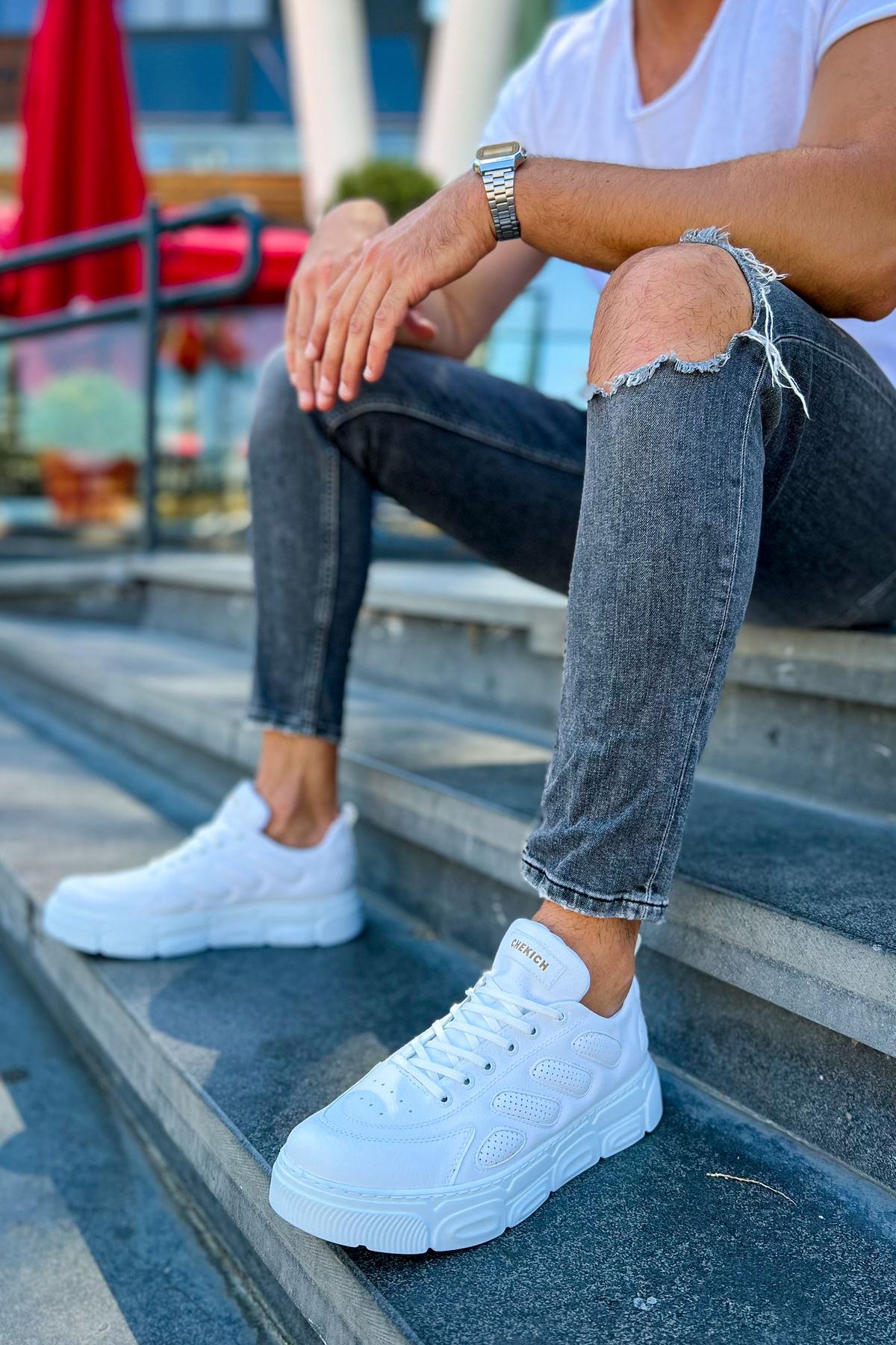 Bağcıklı Erkek Günlük Ayakkabı Beyaz - Görsel 3