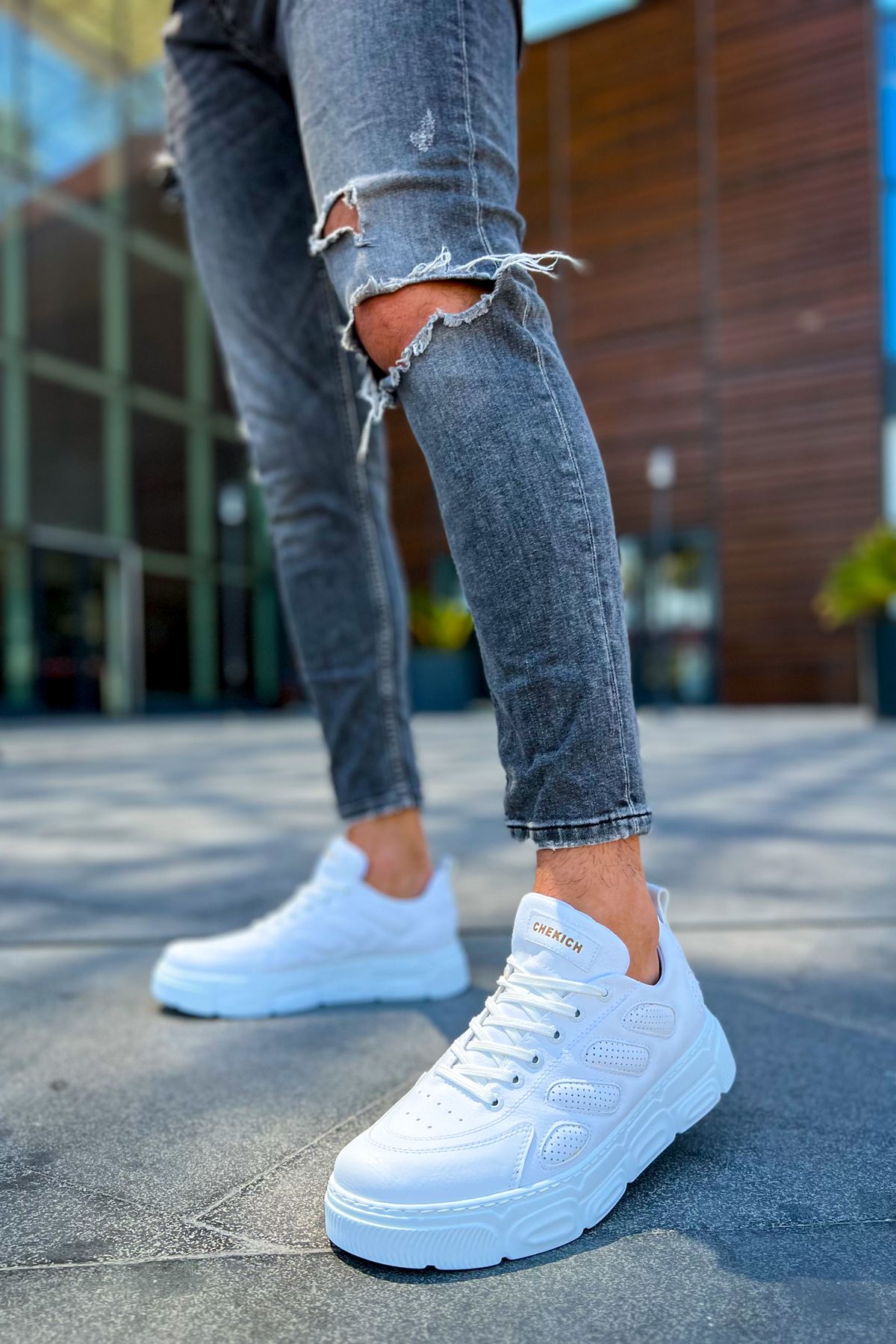 Bağcıklı Erkek Günlük Ayakkabı Beyaz - Görsel 4