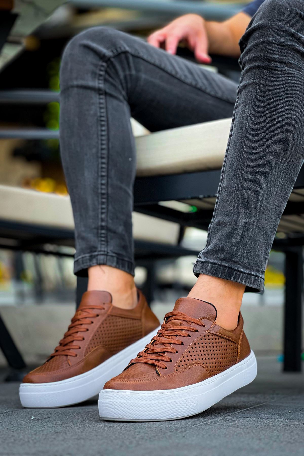 Bağcıklı Erkek Günlük Ayakkabı Taba - Görsel 6