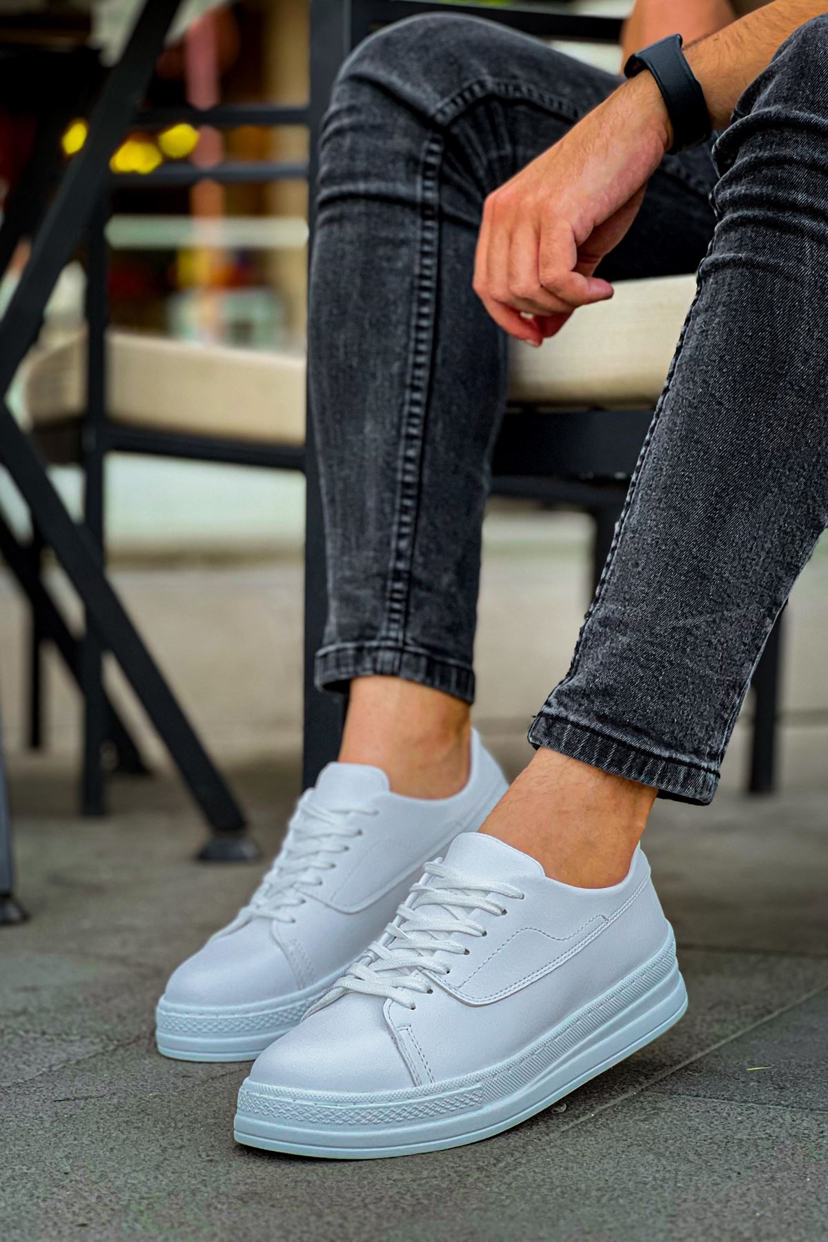Bağcıklı Erkek Günlük Ayakkabı Beyaz - Görsel 3