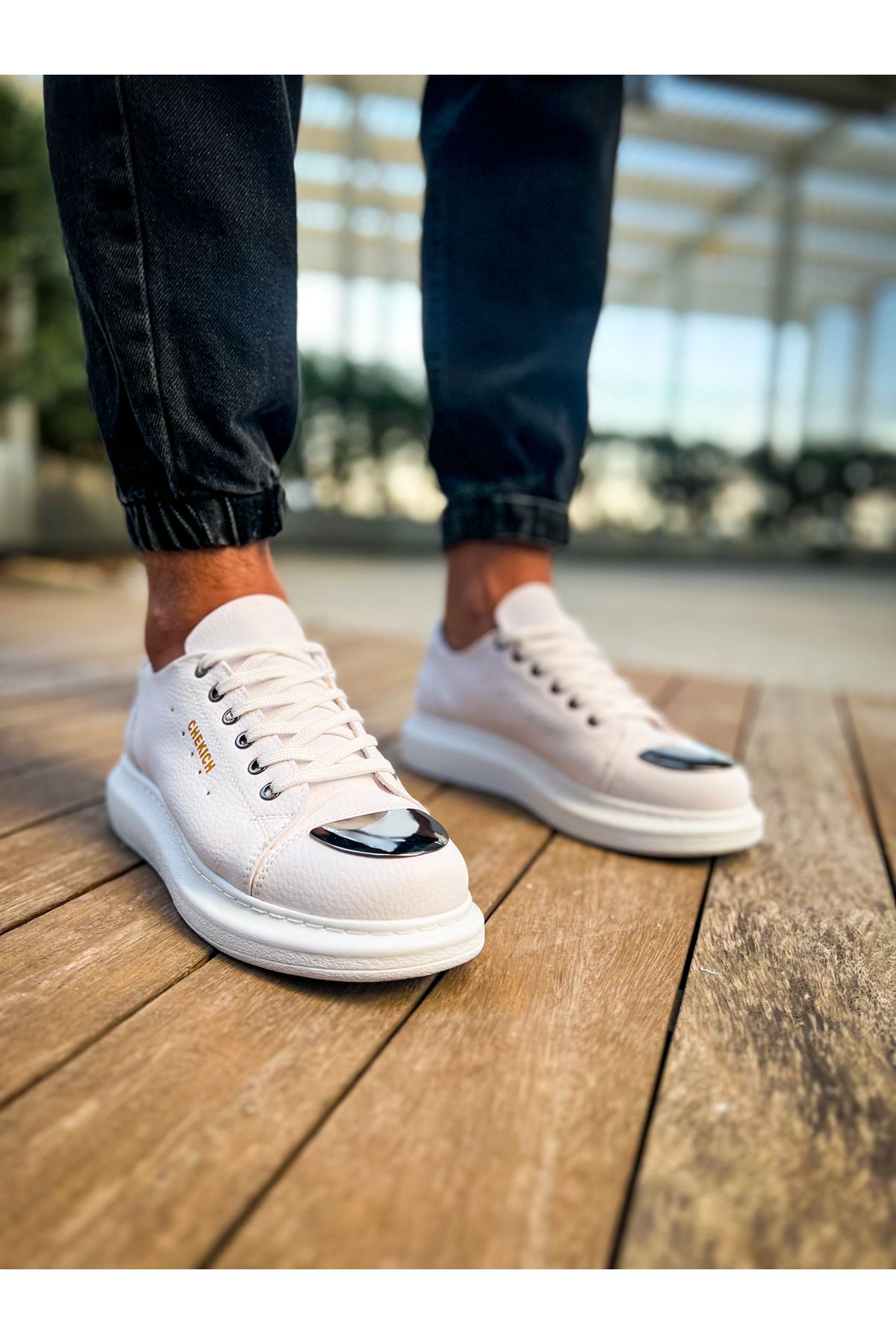 Bağcıklı Erkek Günlük Ayakkabı Beyaz - Görsel 4