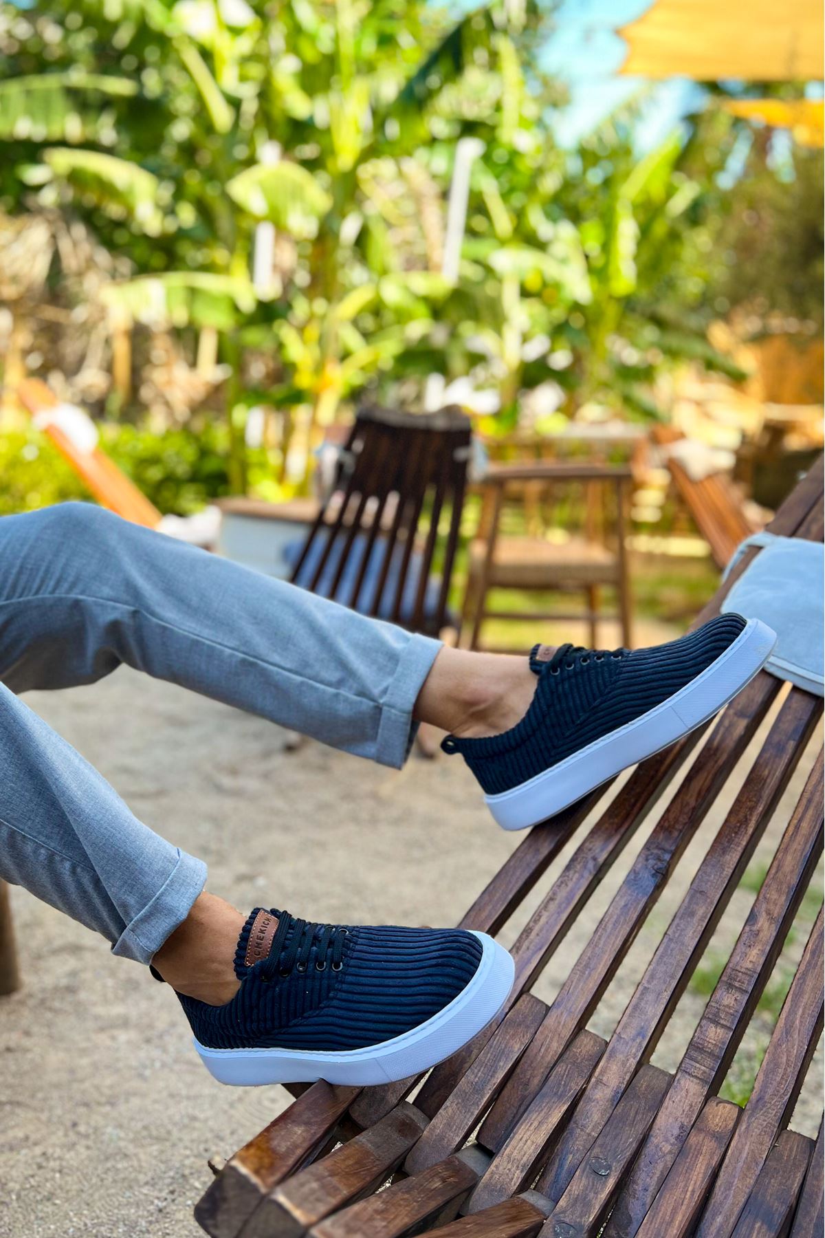 Bağcıklı Kadife Kumaş Erkek Günlük Ayakkabı Siyah - Görsel 2