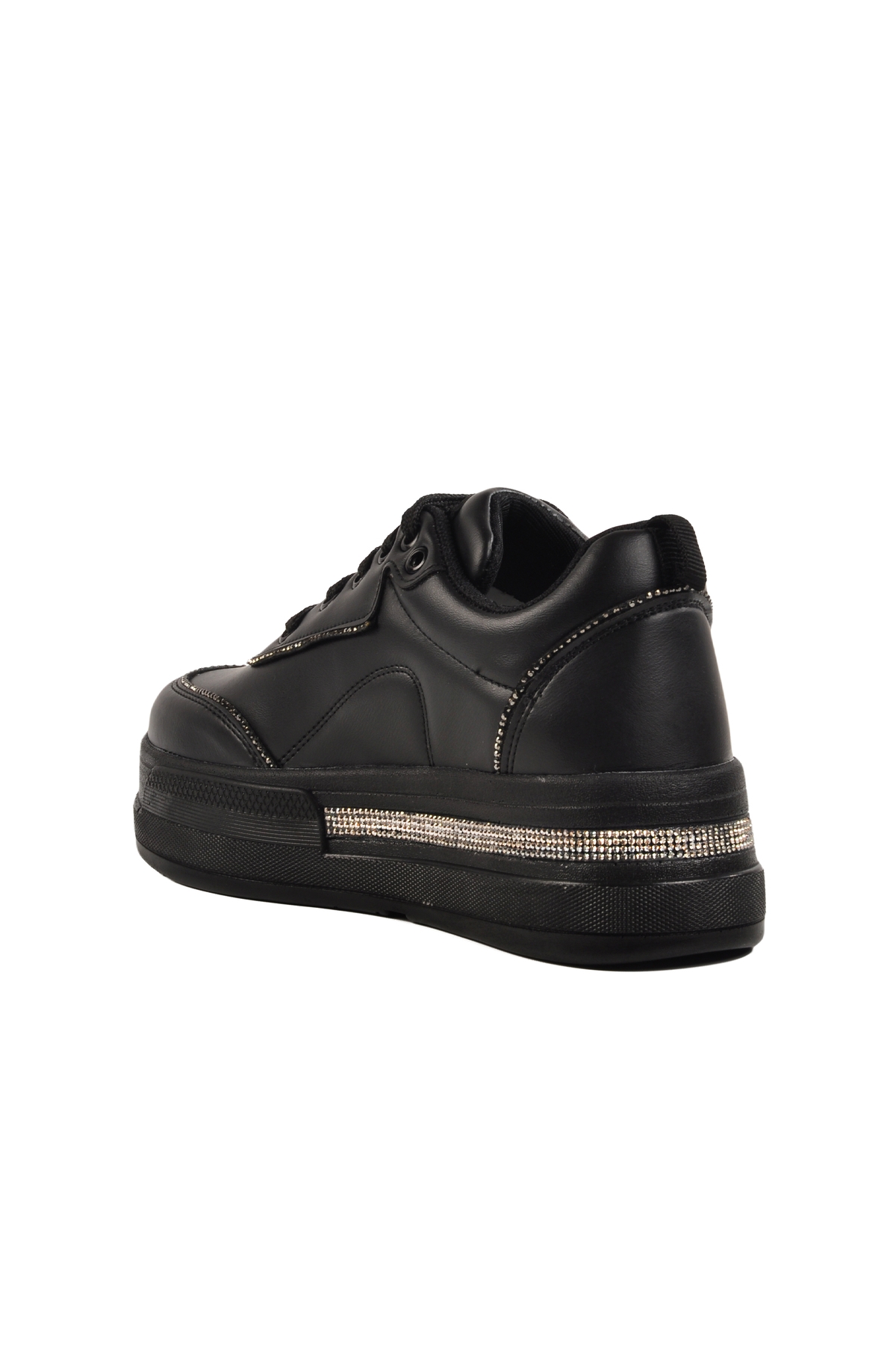 Siyah Yüksek Taban Kadın Spor Ayakkabı 1182 Z - Görsel 5