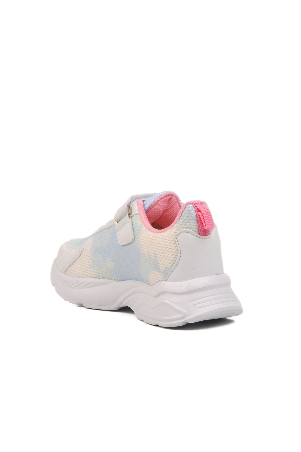Beyaz Mavi Fileli Cırtlı Kız Çocuk Spor Ayakkabı Ruffon P - Görsel 5