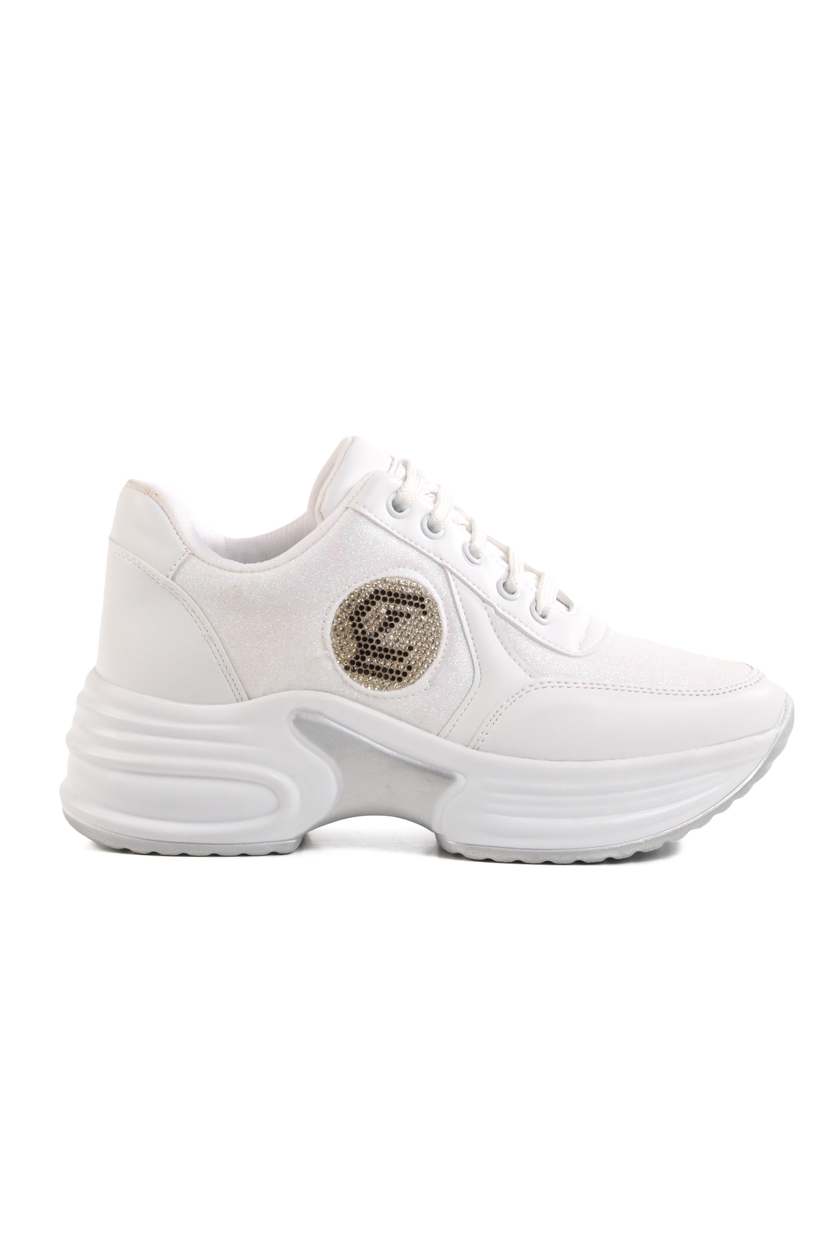 Beyaz Yüksek Taban Kadın Spor Ayakkabı 5016 Z - Görsel 2