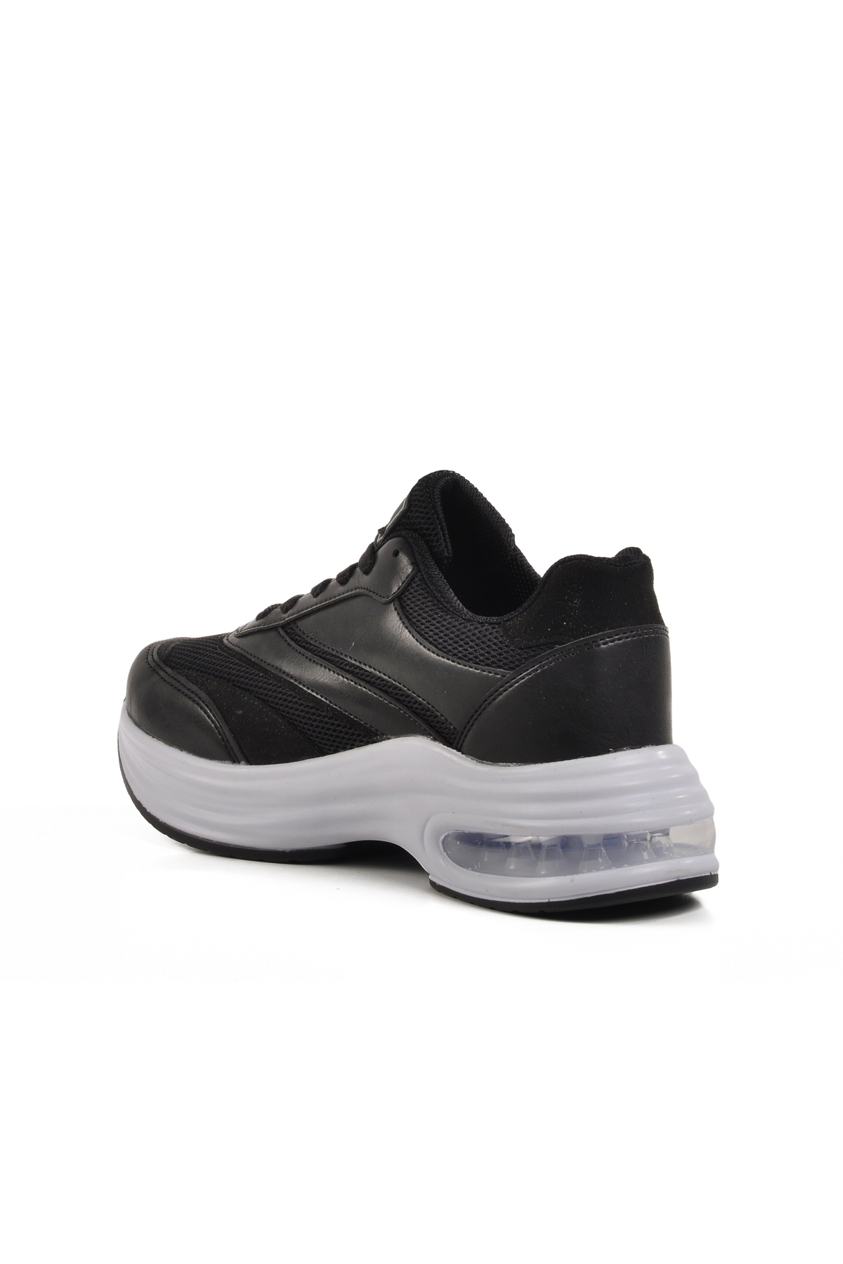 Siyah Beyaz Fileli Hafif Air Taban Kadın Spor Ayakkabı 185 G - Görsel 5