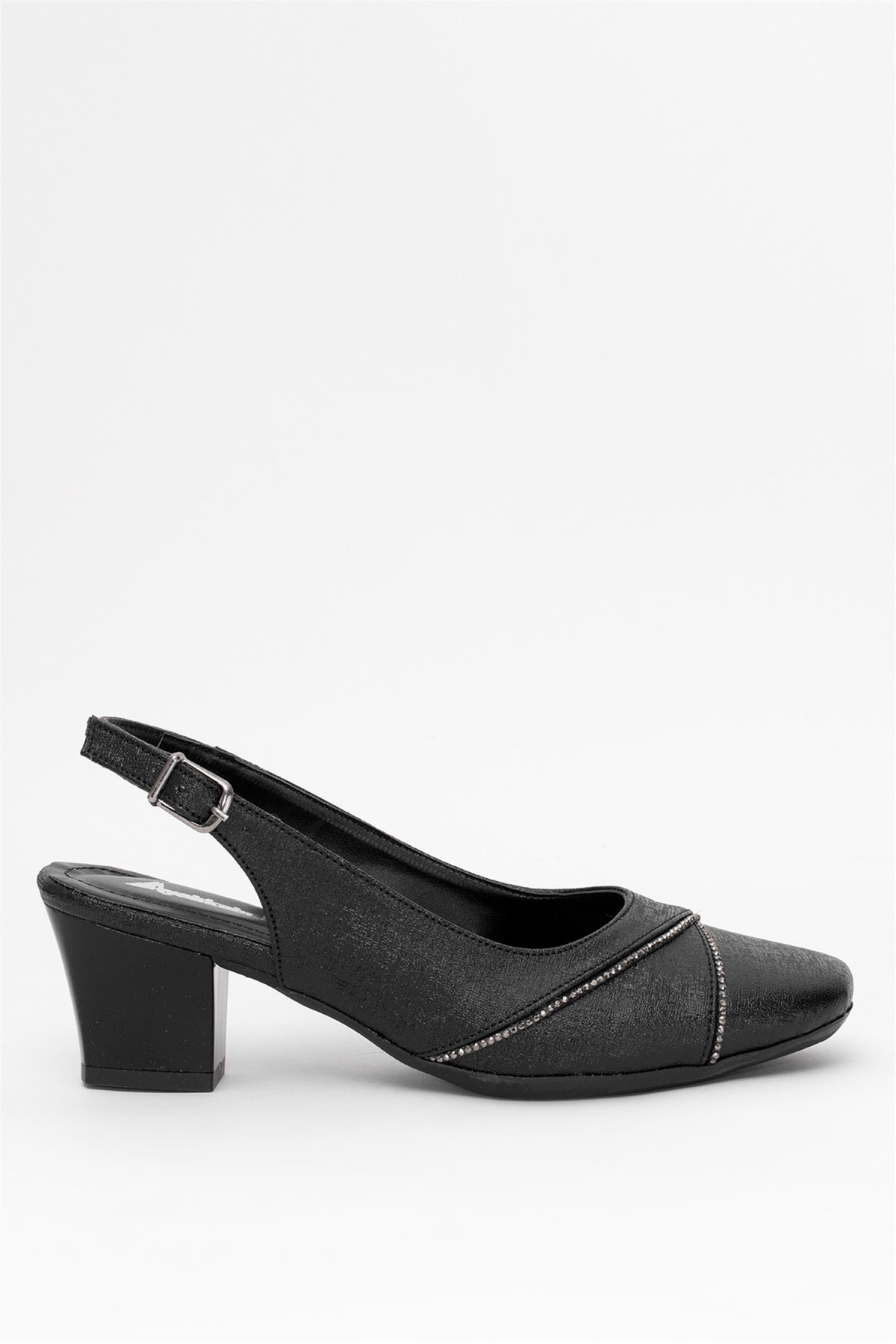 Elit MST706N Kadın Klasik Topuklu ayakkabı Siyah - Görsel 2