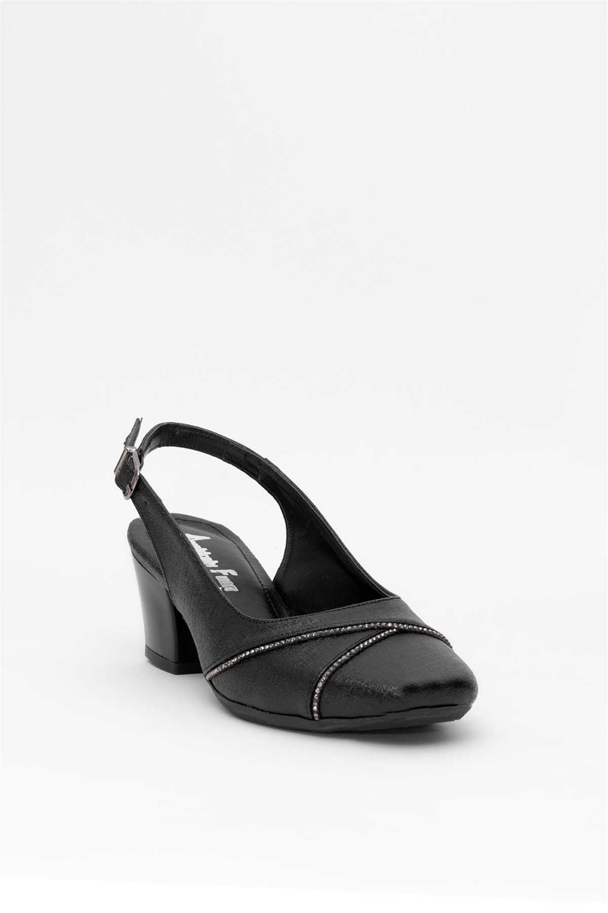 Elit MST706N Kadın Klasik Topuklu ayakkabı Siyah - Görsel 3