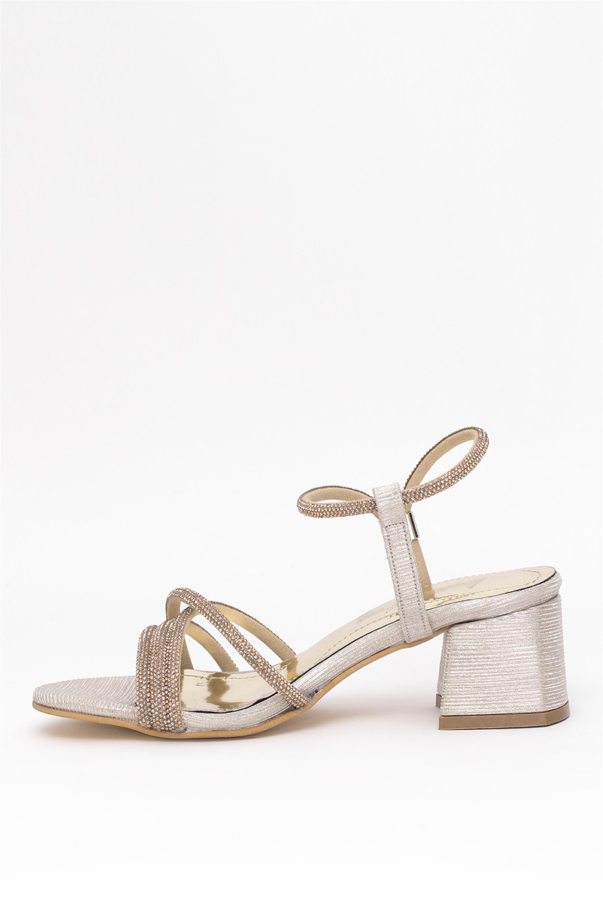 Elit MST780L Kadın Klasik Topuklu ayakkabı Altın - Görsel 4
