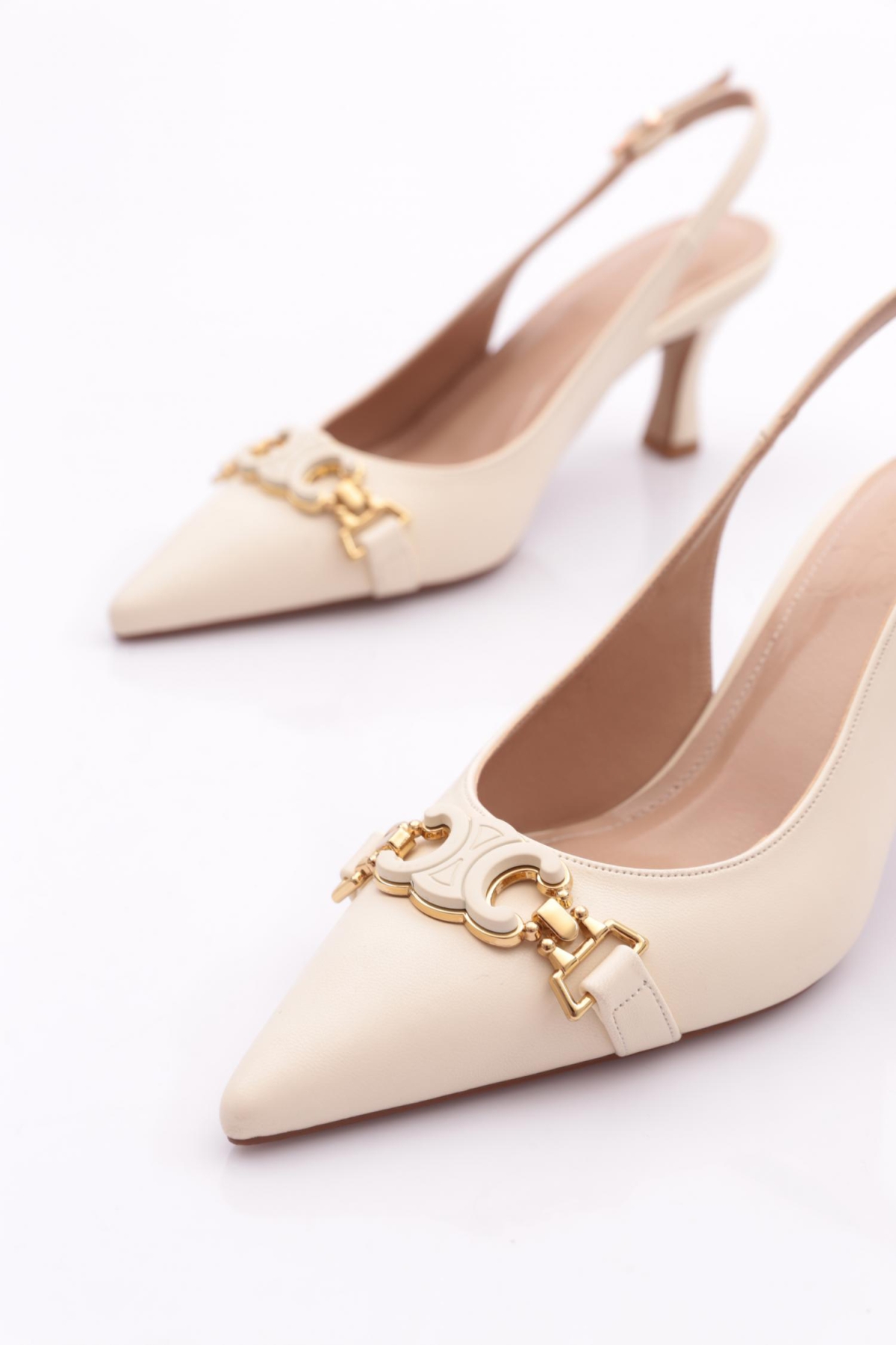 8609 Kadin Aksesuarli Topuklu Ayakkabi - Görsel 5