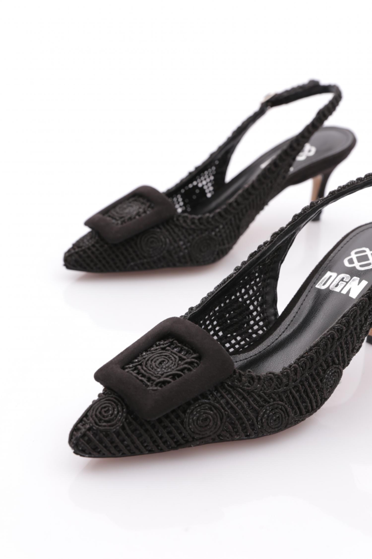 5627 Kadin Kare Tokali Topuklu Ayakkabi - Görsel 5