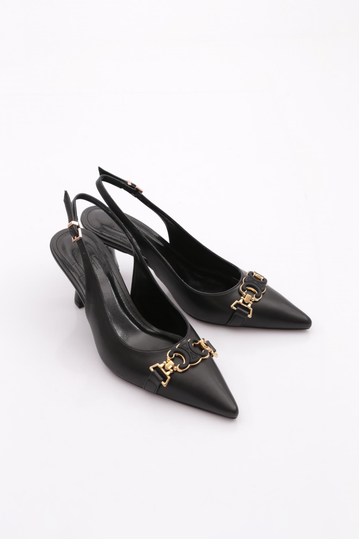 8609 Kadin Aksesuarli Topuklu Ayakkabi - Görsel 3