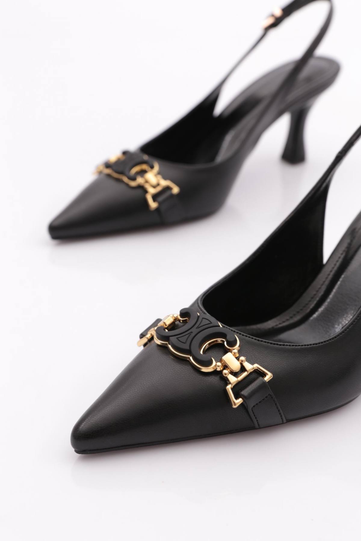 8609 Kadin Aksesuarli Topuklu Ayakkabi - Görsel 5