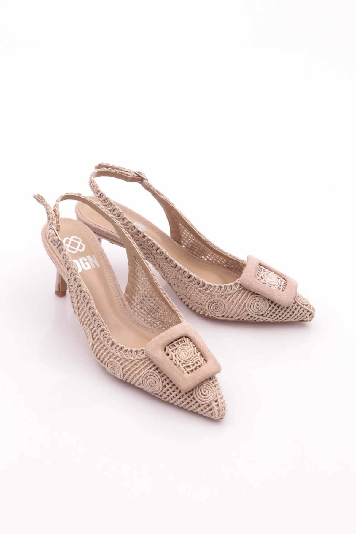 5627 Kadin Kare Tokali Topuklu Ayakkabi - Görsel 3