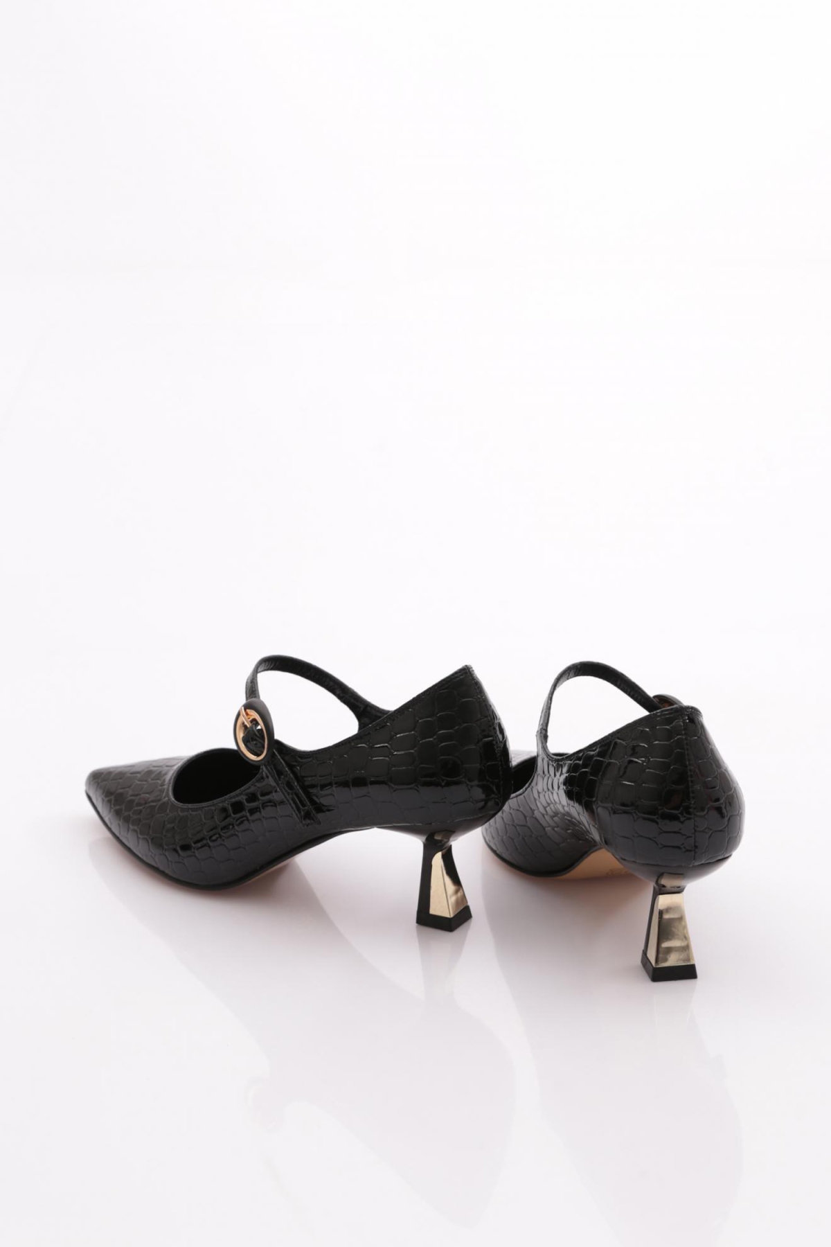 Dgn Dgn Siyah K501 Kadin Topuklu Ayakkabi Topuklu Ayakkabı | Flo Siyah - 4. görsel